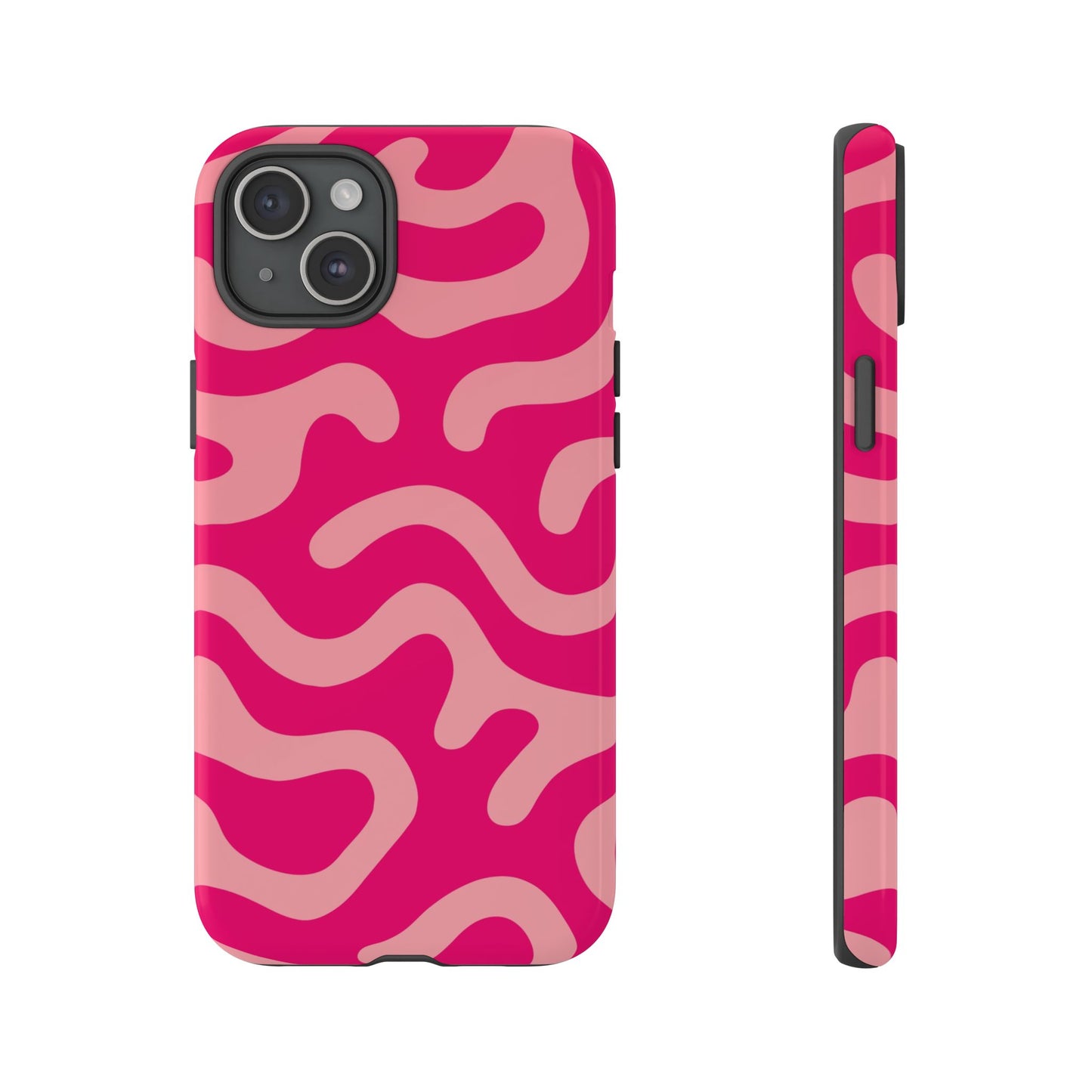 pink squiggle tough phone case