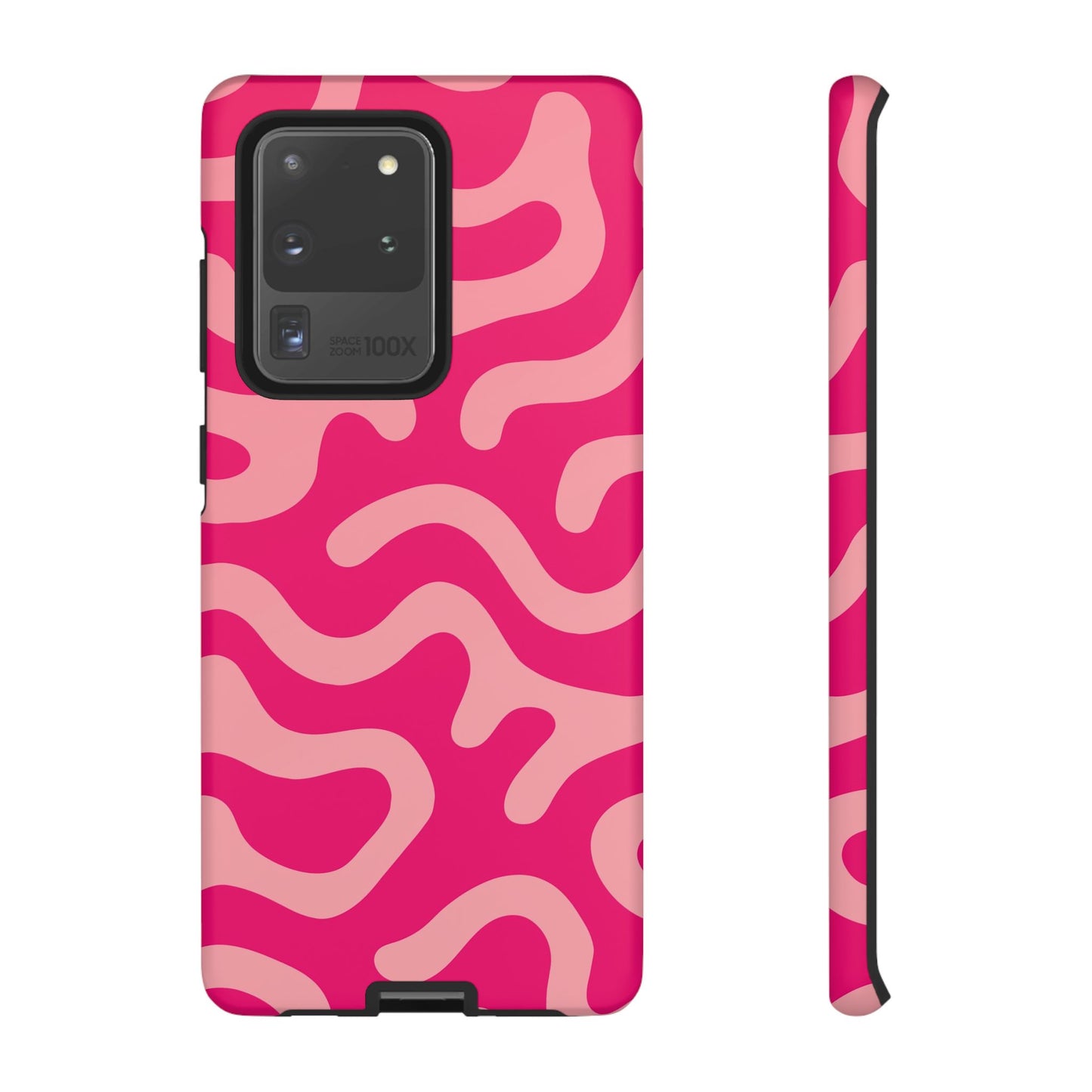 pink squiggle tough phone case