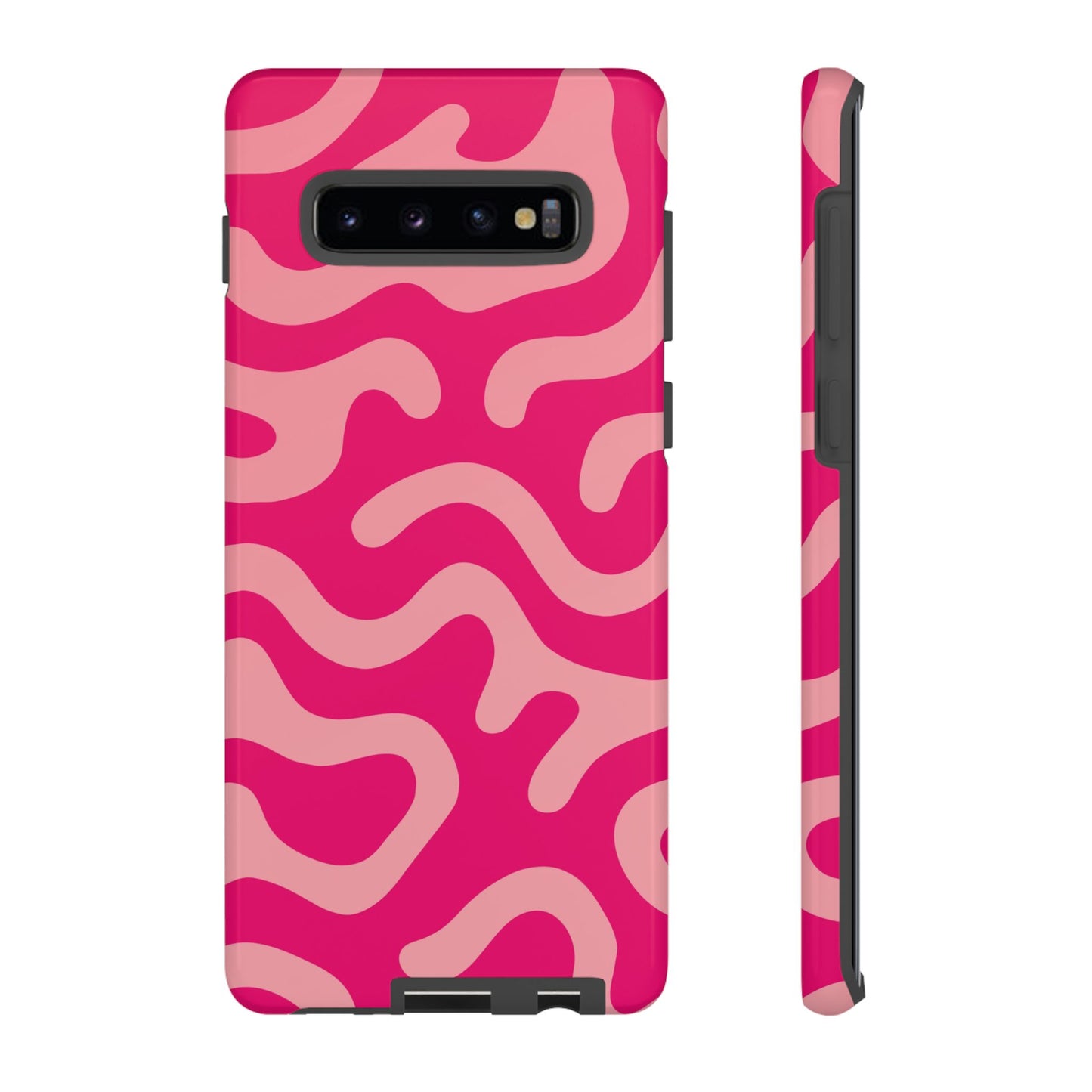 pink squiggle tough phone case