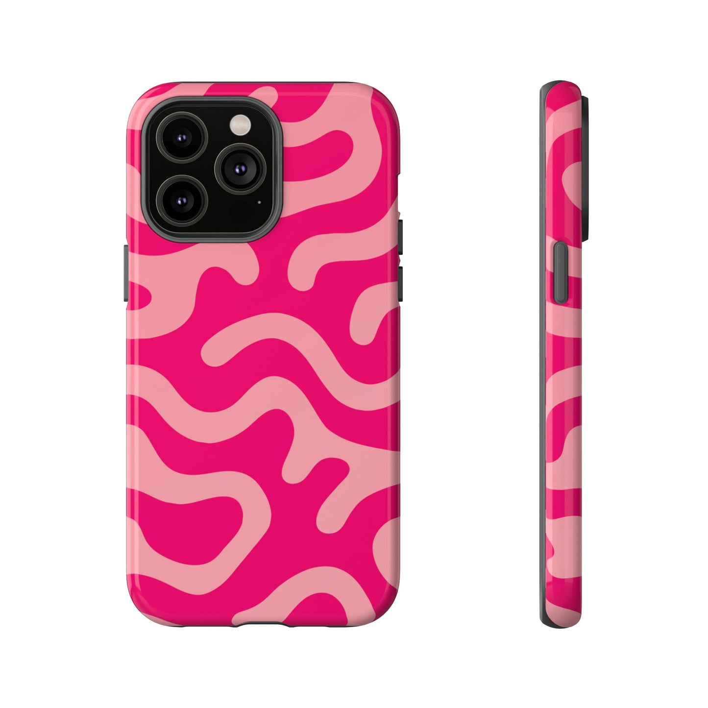 pink squiggle tough phone case