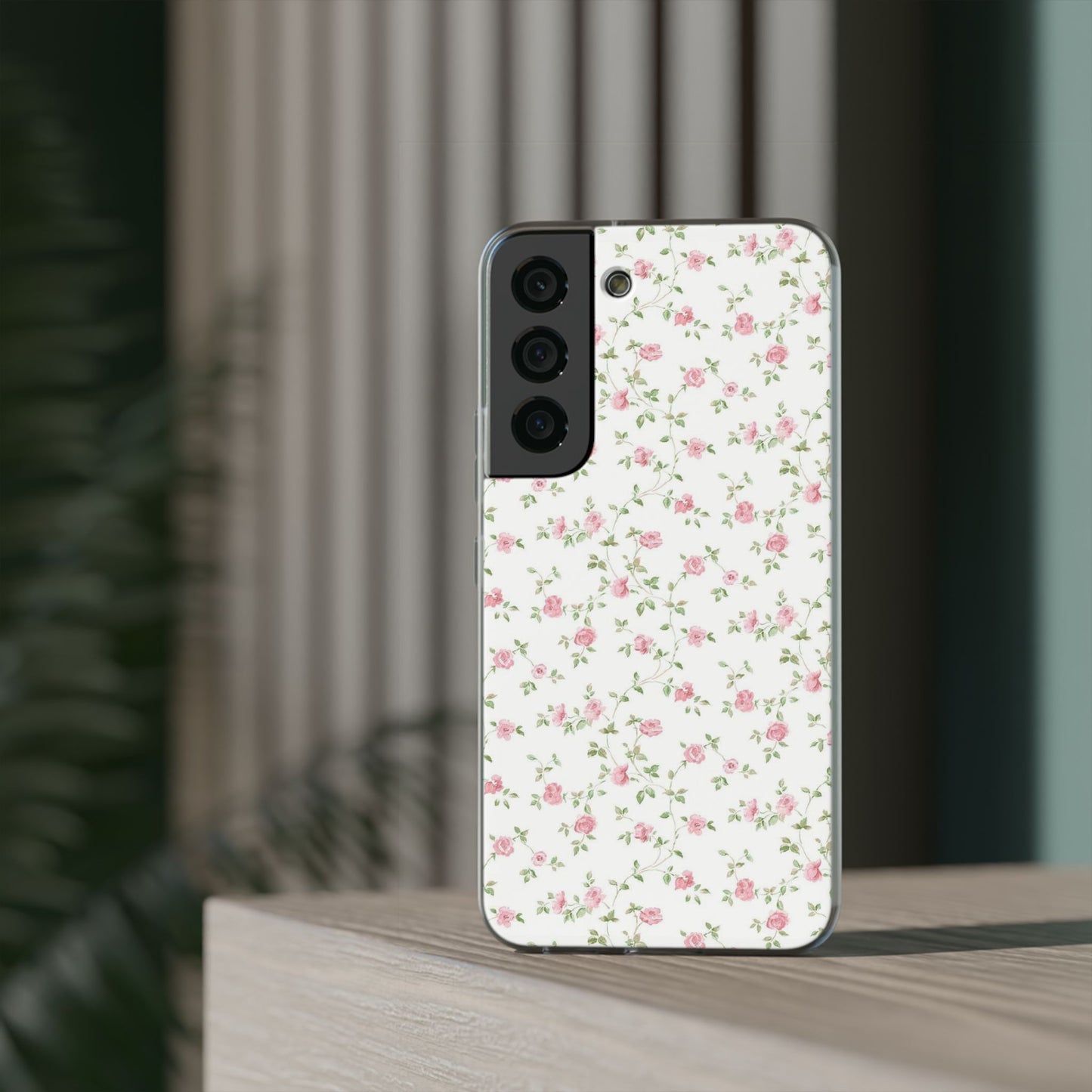spring pink floral flexi phone case