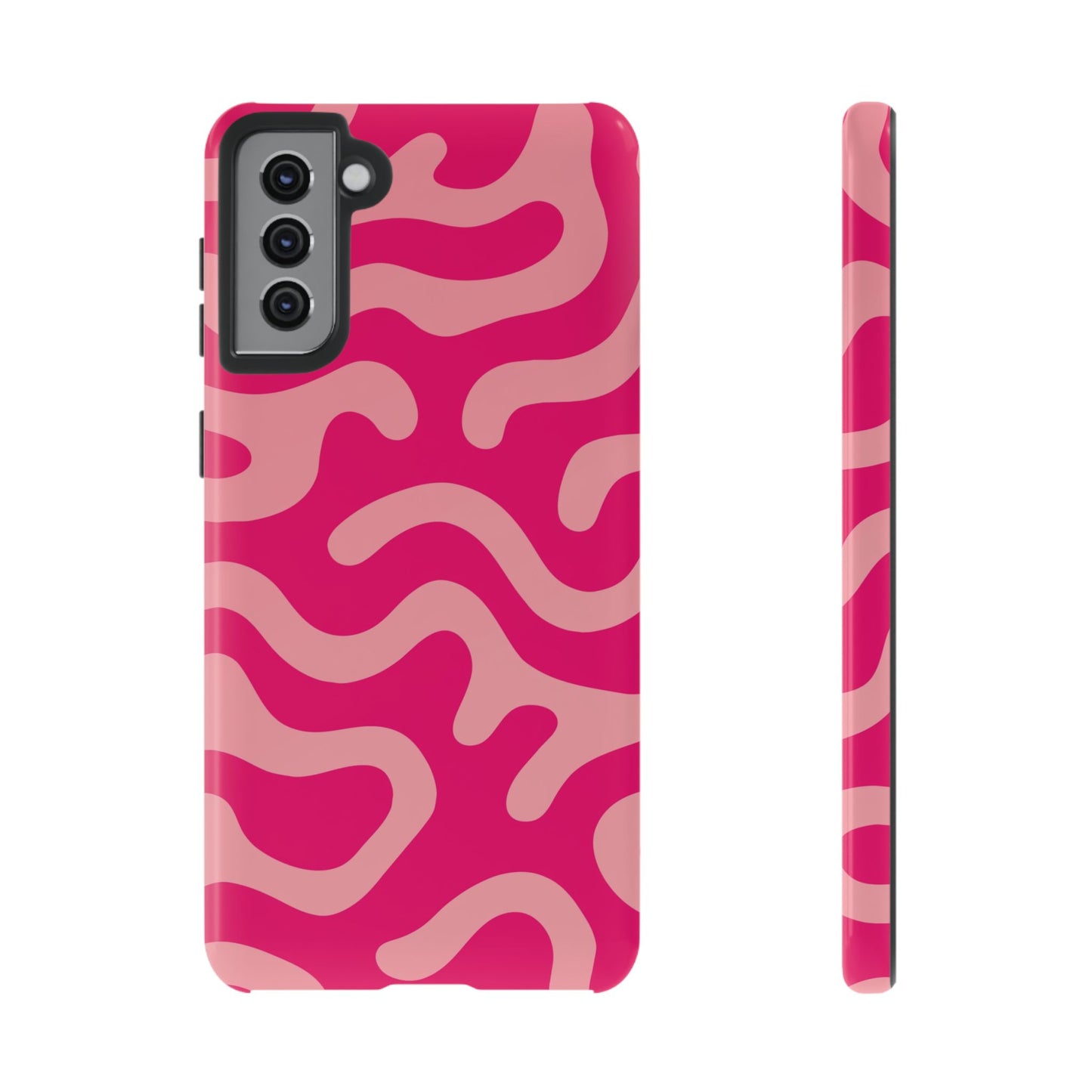 pink squiggle tough phone case
