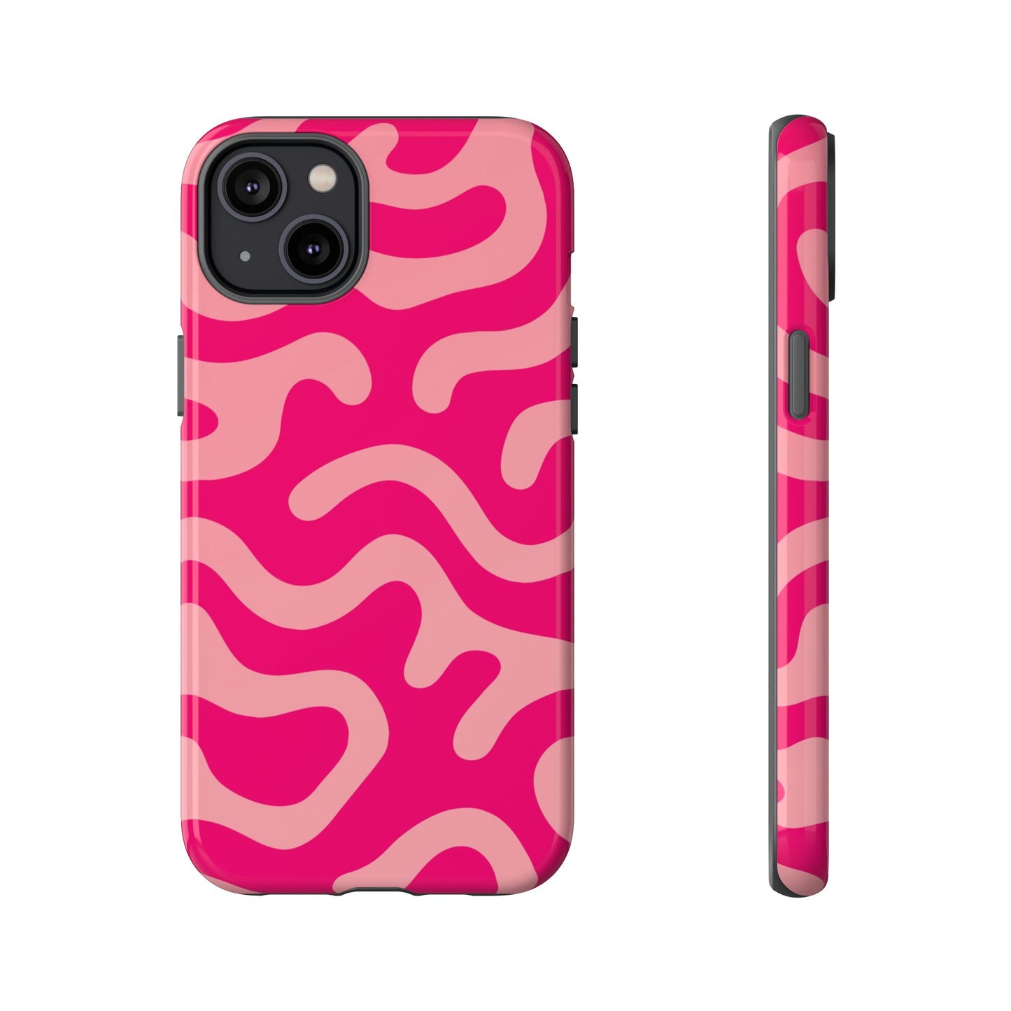 pink squiggle tough phone case
