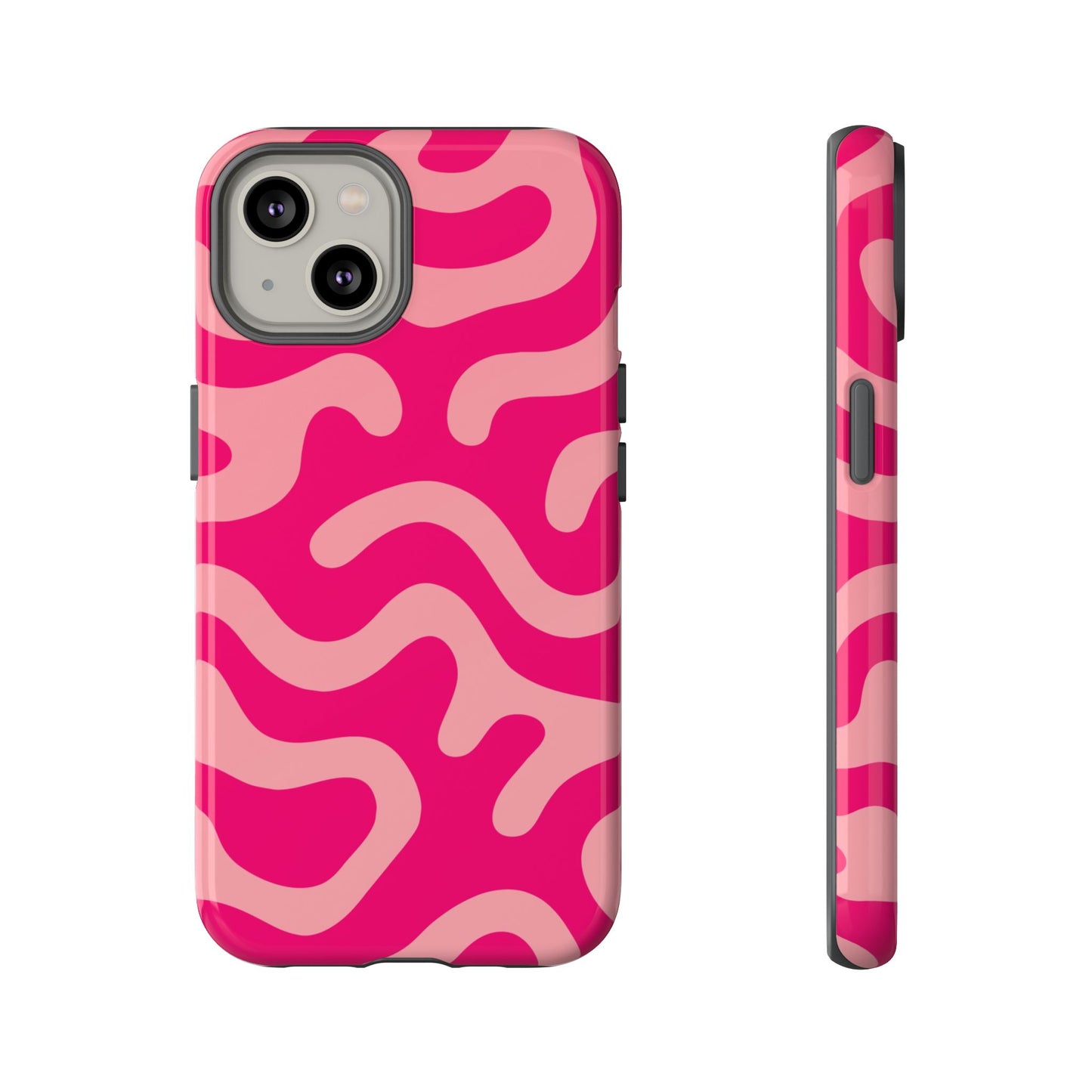 pink squiggle tough phone case