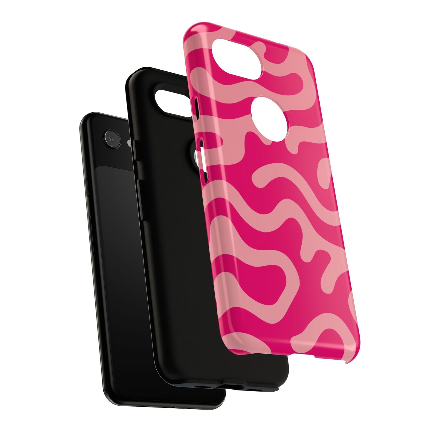 pink squiggle tough phone case