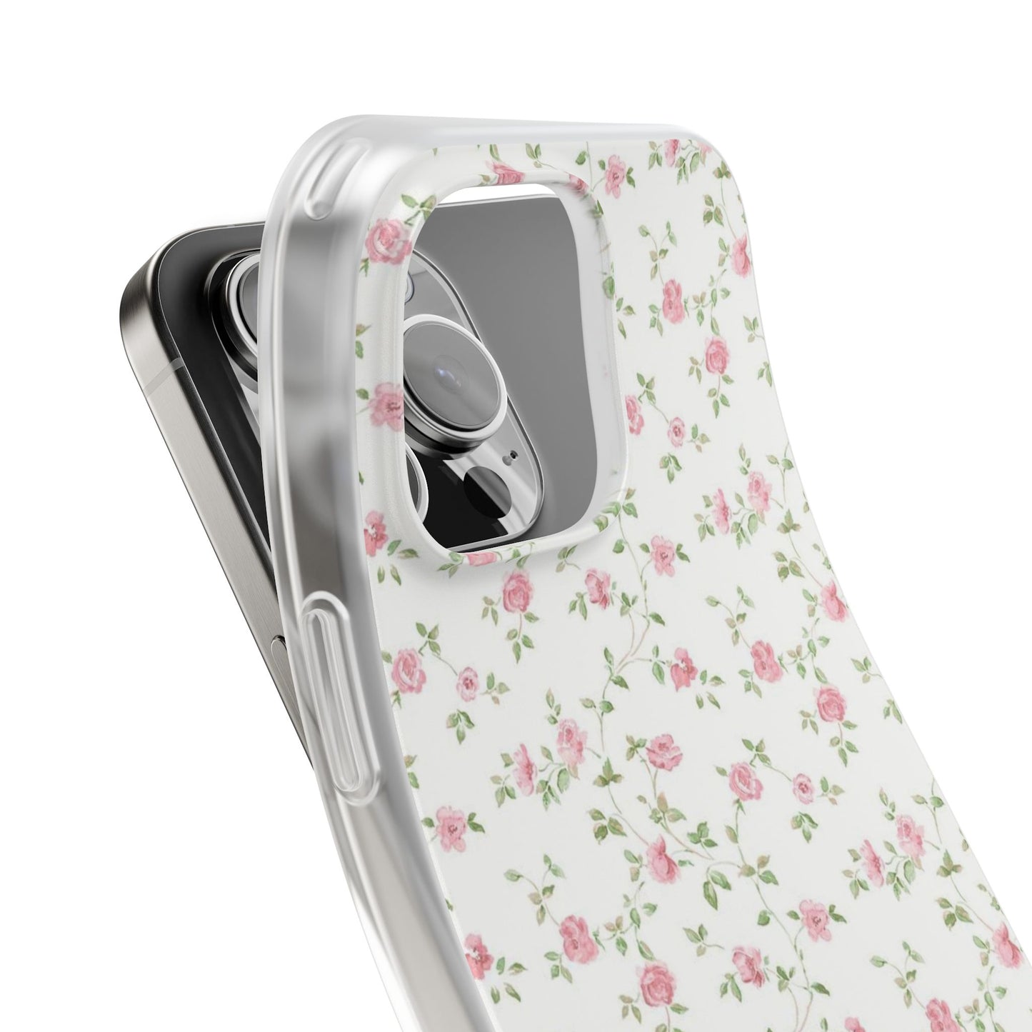 spring pink floral flexi phone case