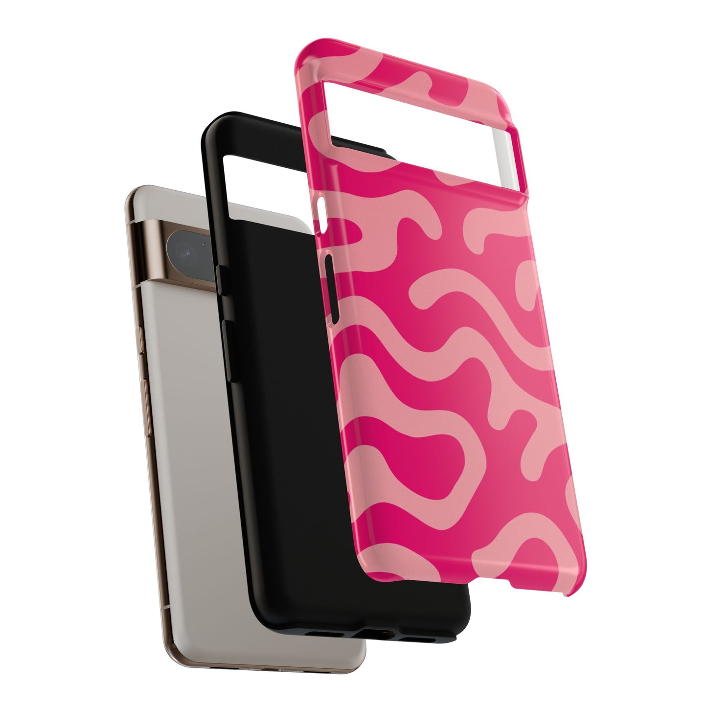 pink squiggle tough phone case