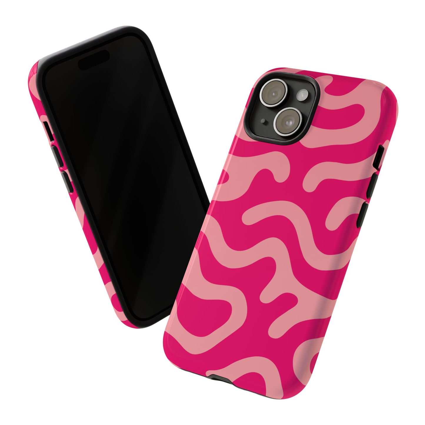 pink squiggle tough phone case