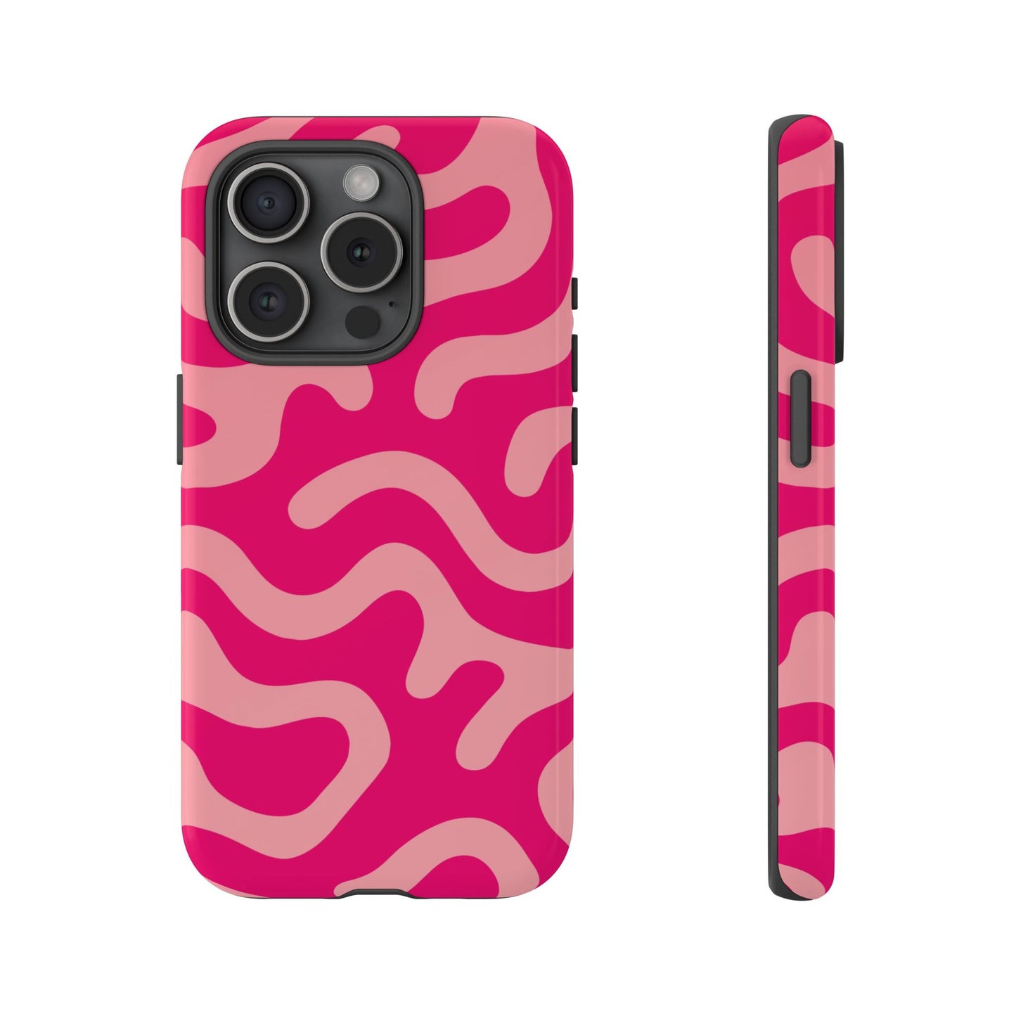 pink squiggle tough phone case
