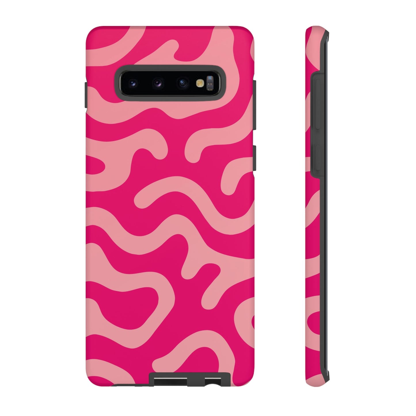 pink squiggle tough phone case