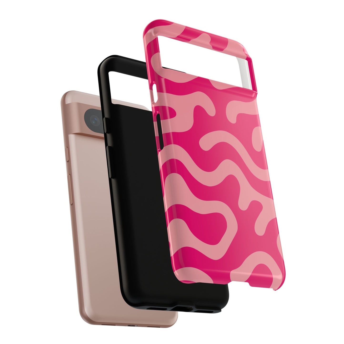 pink squiggle tough phone case