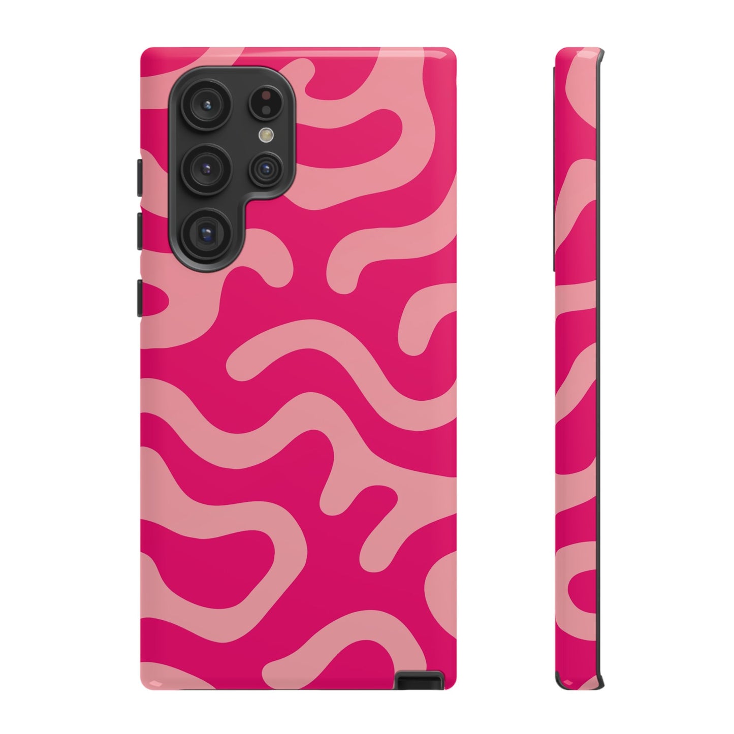 pink squiggle tough phone case