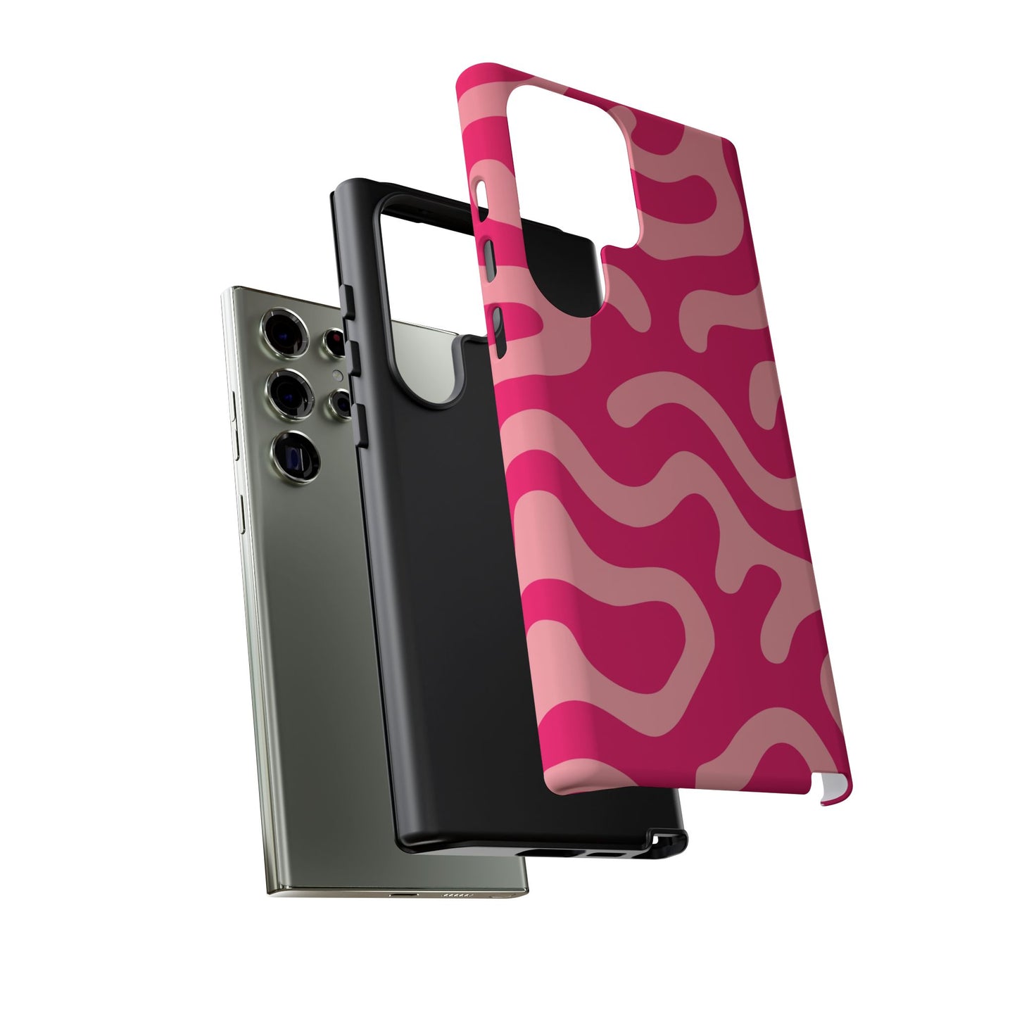pink squiggle tough phone case