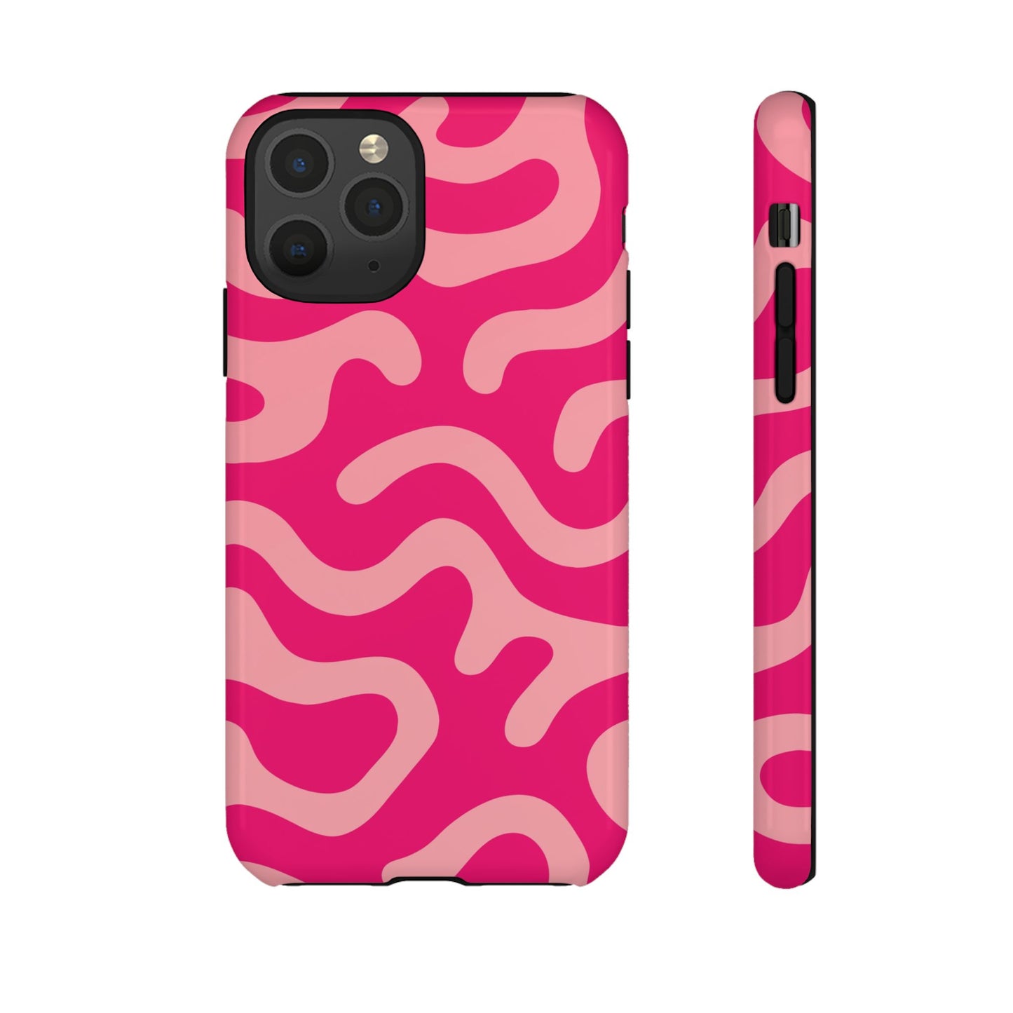 pink squiggle tough phone case
