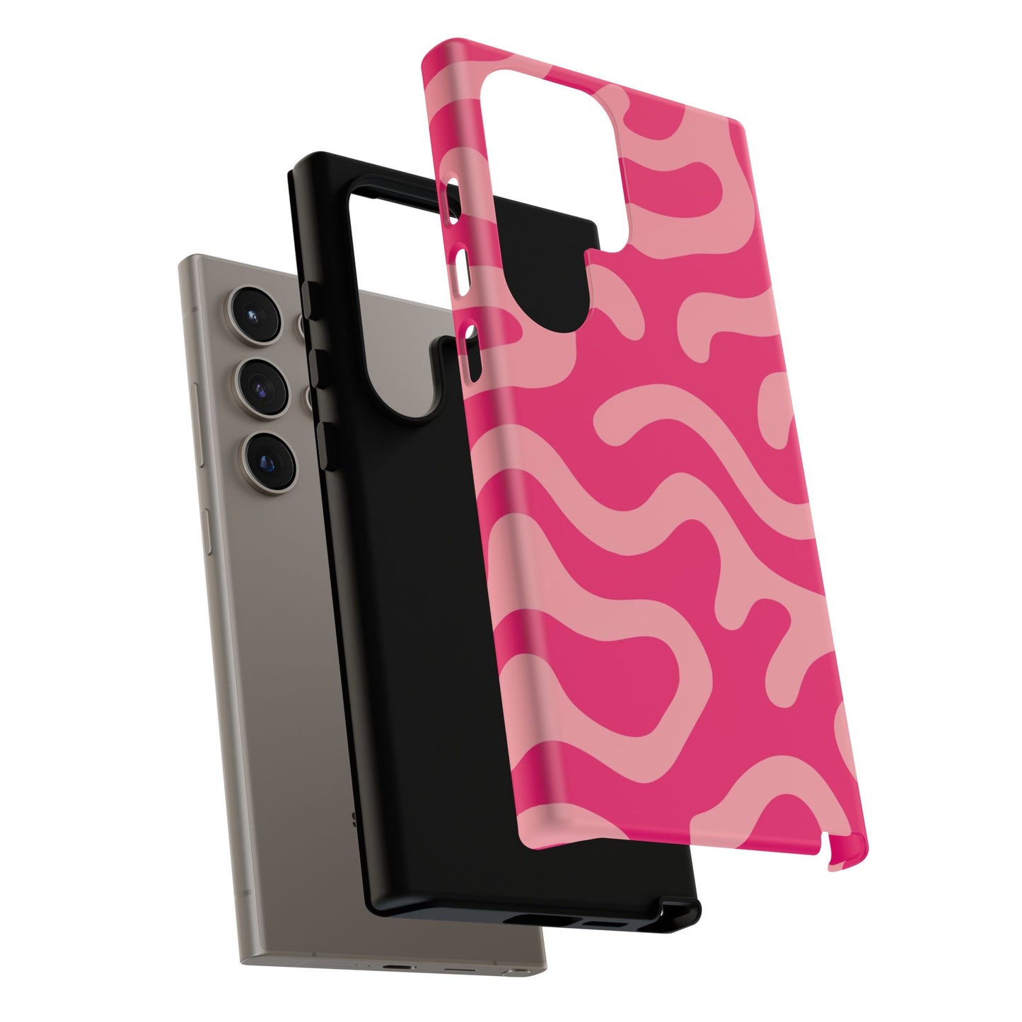 pink squiggle tough phone case
