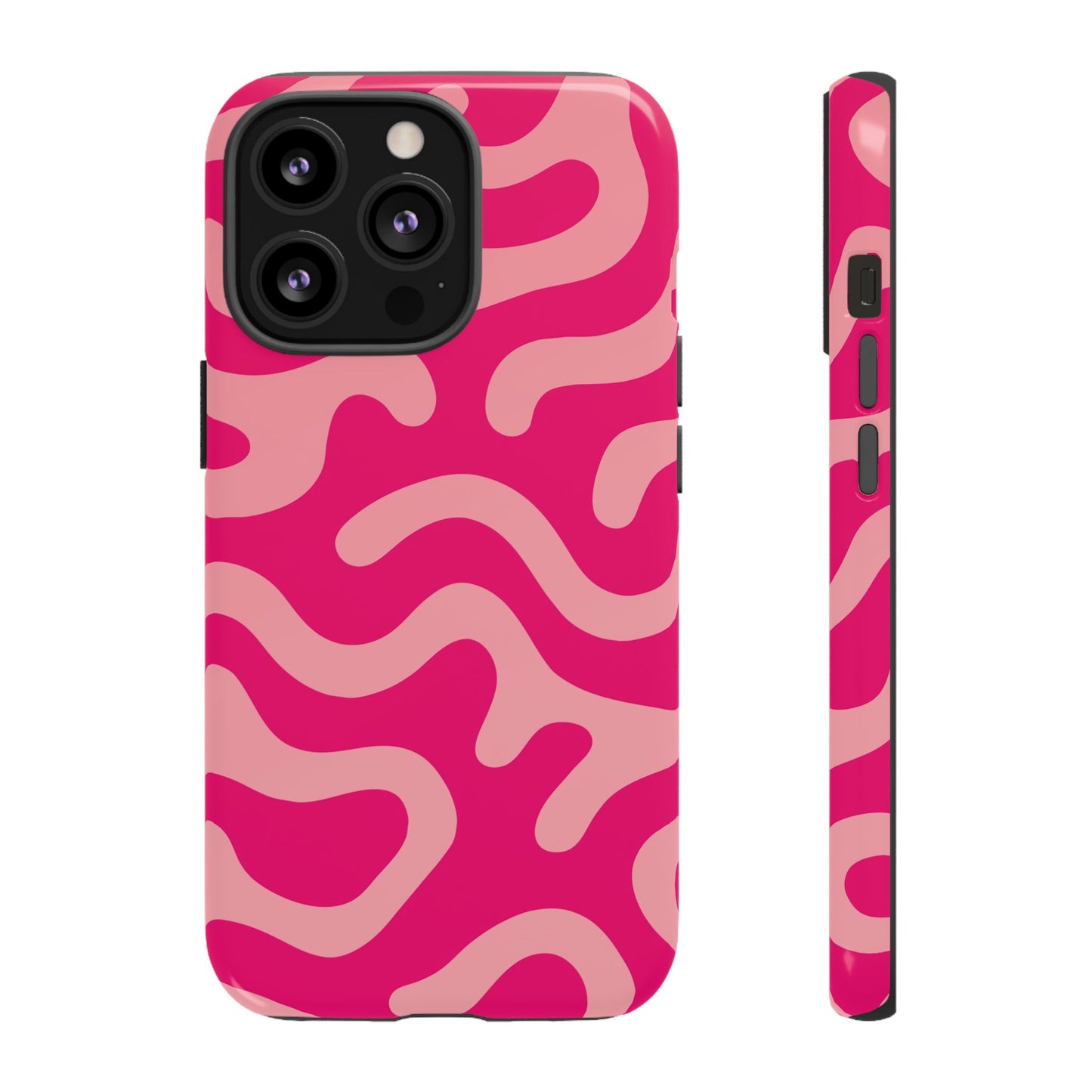 pink squiggle tough phone case