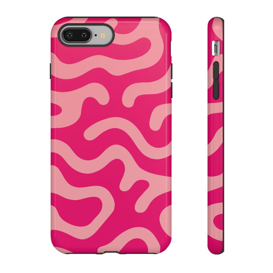 pink squiggle tough phone case