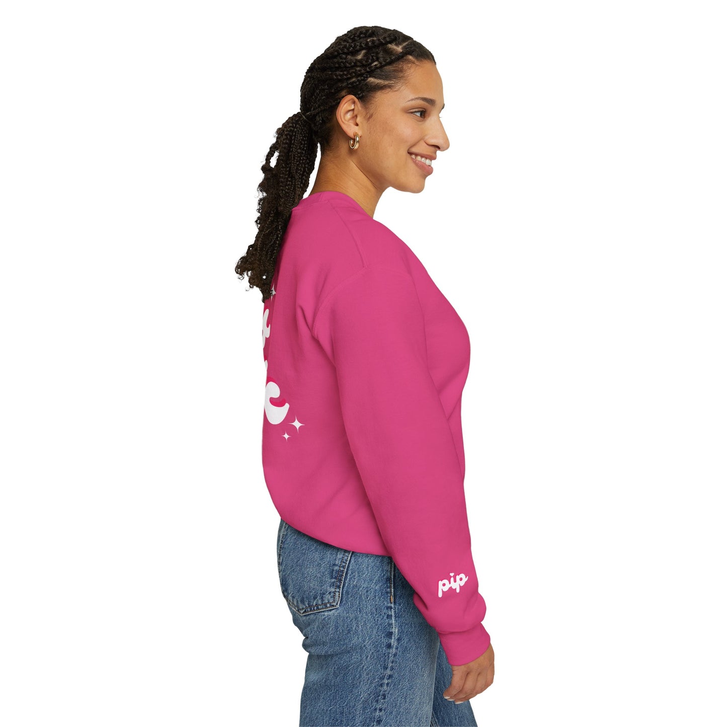 pretty in pink retro sparkle oversized sweatshirt