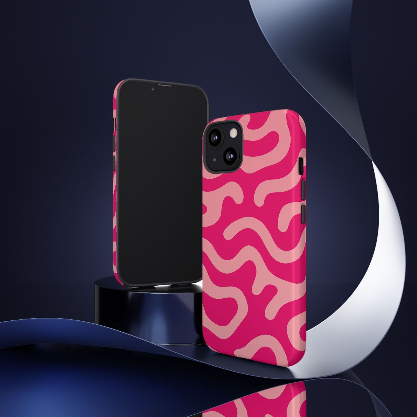 pink squiggle tough phone case