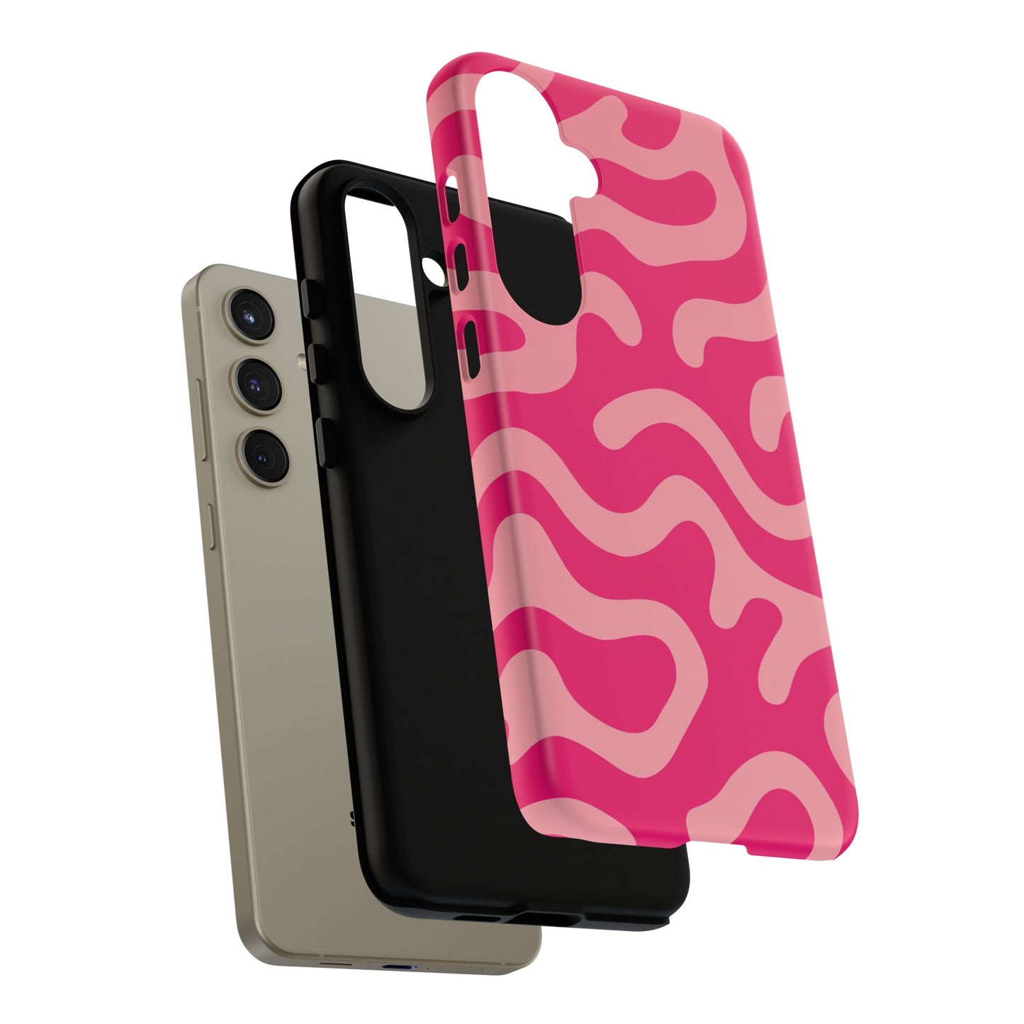 pink squiggle tough phone case