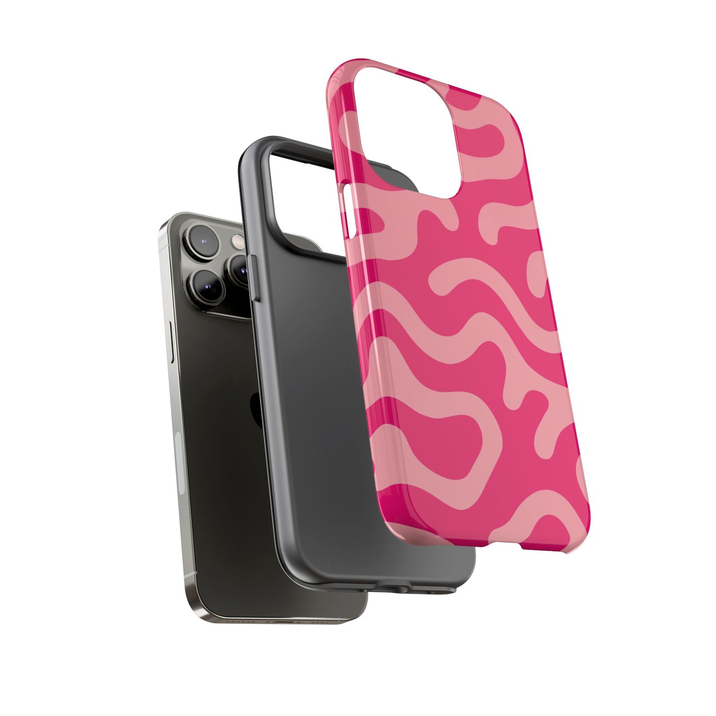 pink squiggle tough phone case