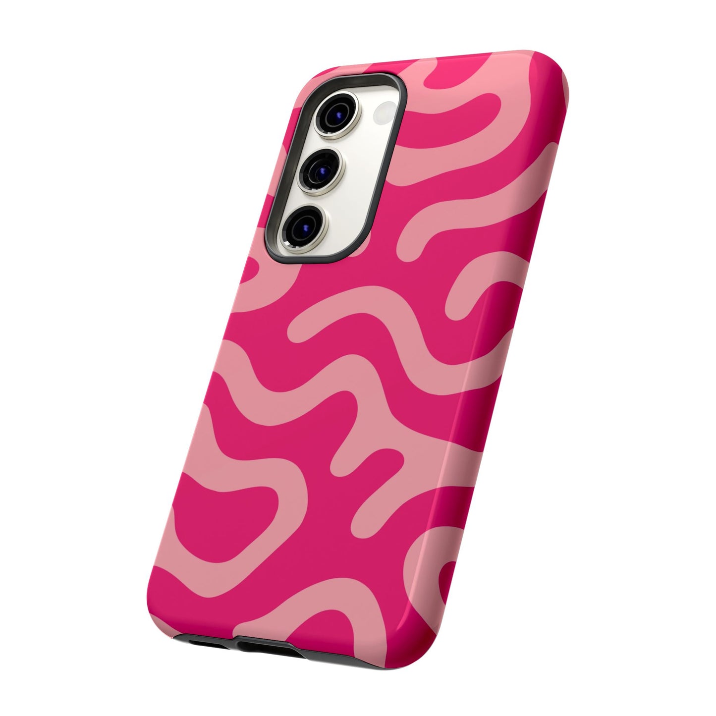 pink squiggle tough phone case