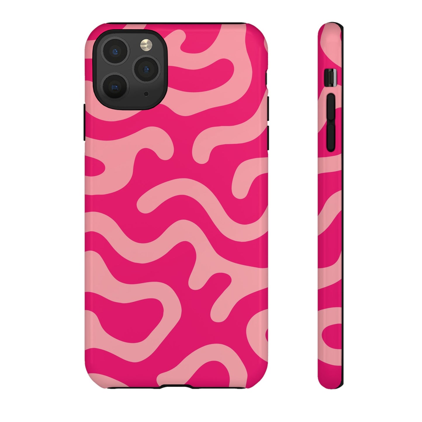 pink squiggle tough phone case