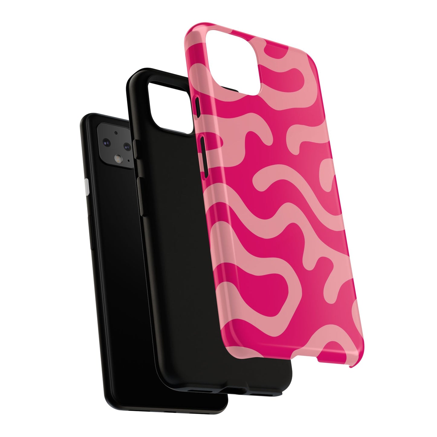 pink squiggle tough phone case