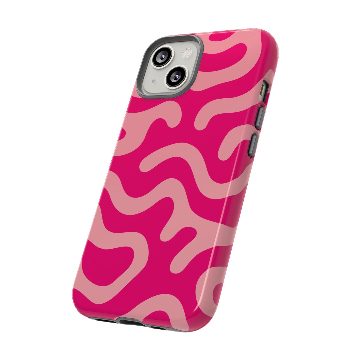 pink squiggle tough phone case