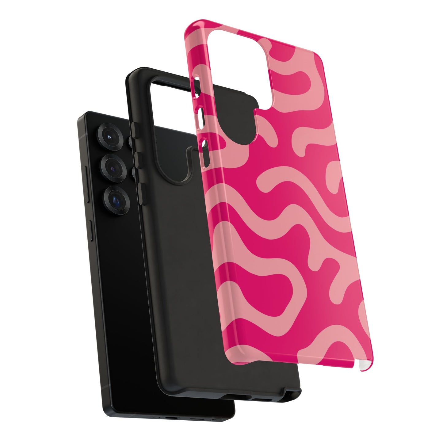 pink squiggle tough phone case