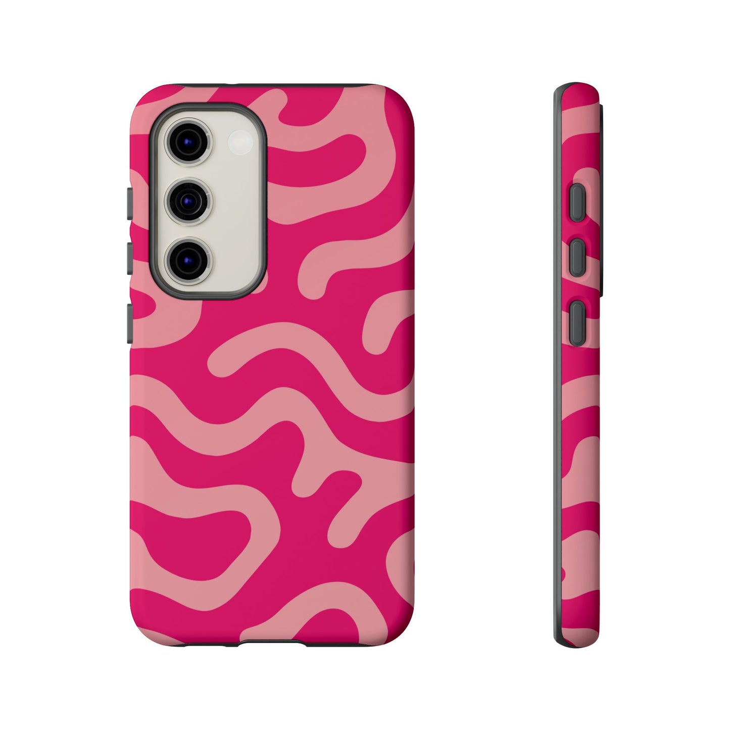 pink squiggle tough phone case