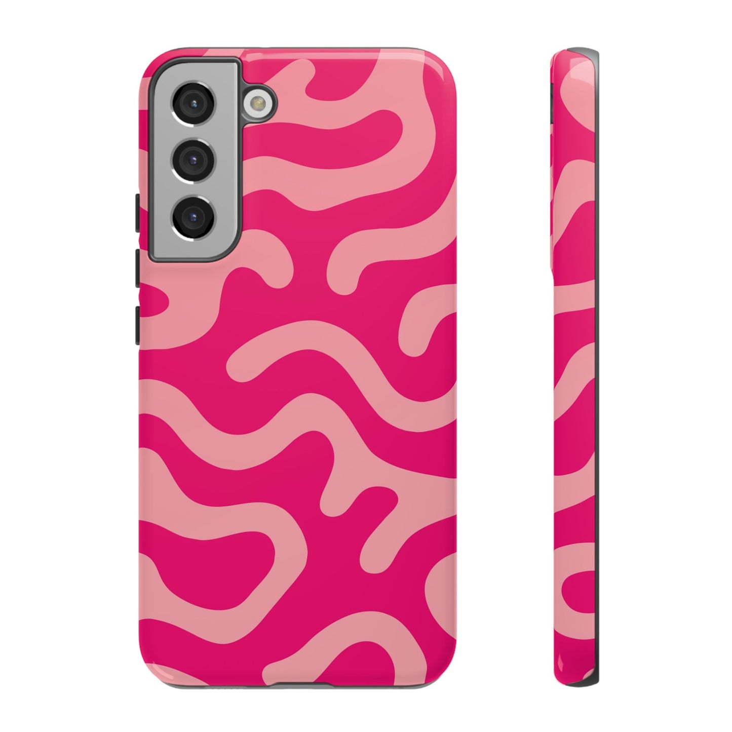 pink squiggle tough phone case