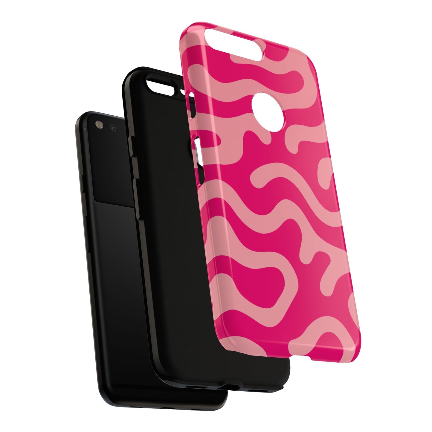 pink squiggle tough phone case