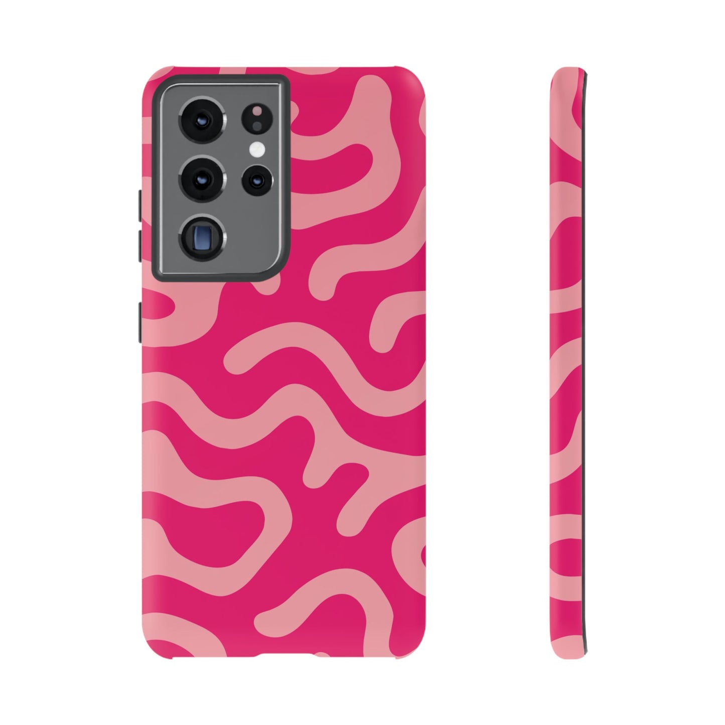 pink squiggle tough phone case