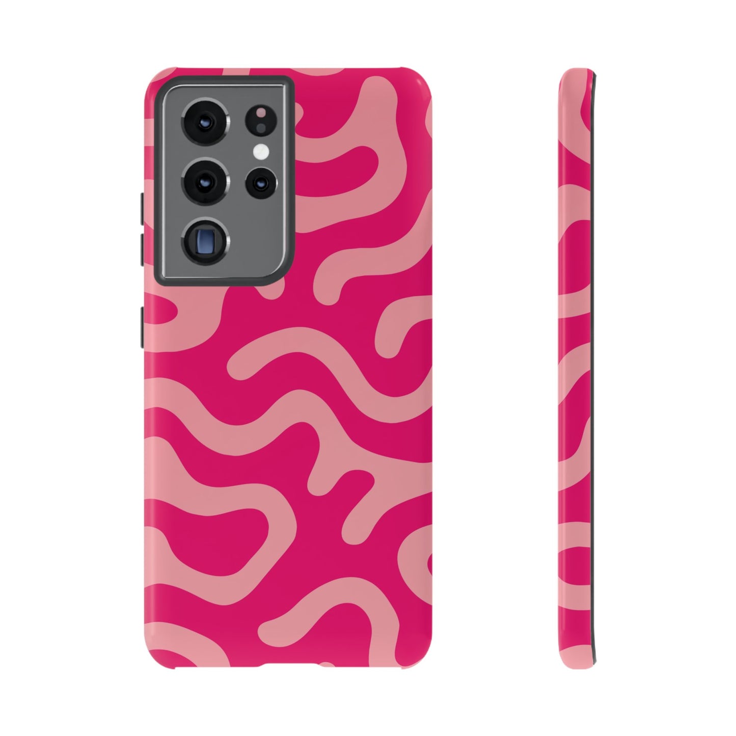 pink squiggle tough phone case