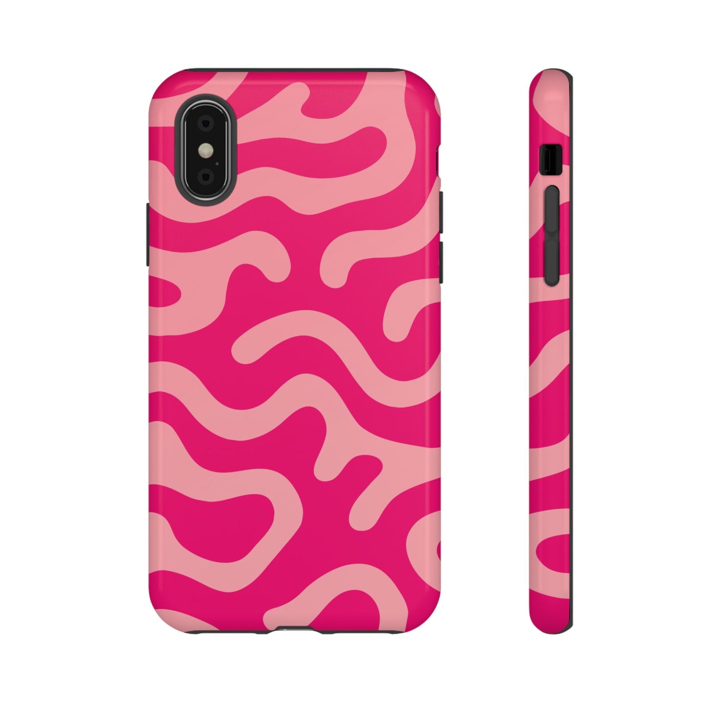 pink squiggle tough phone case