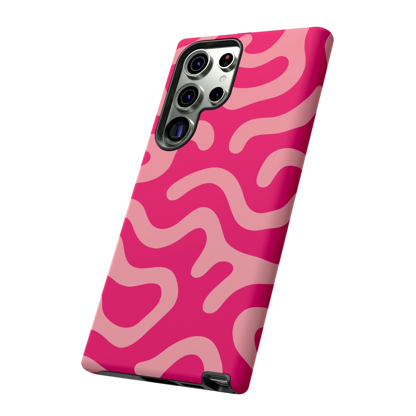 pink squiggle tough phone case