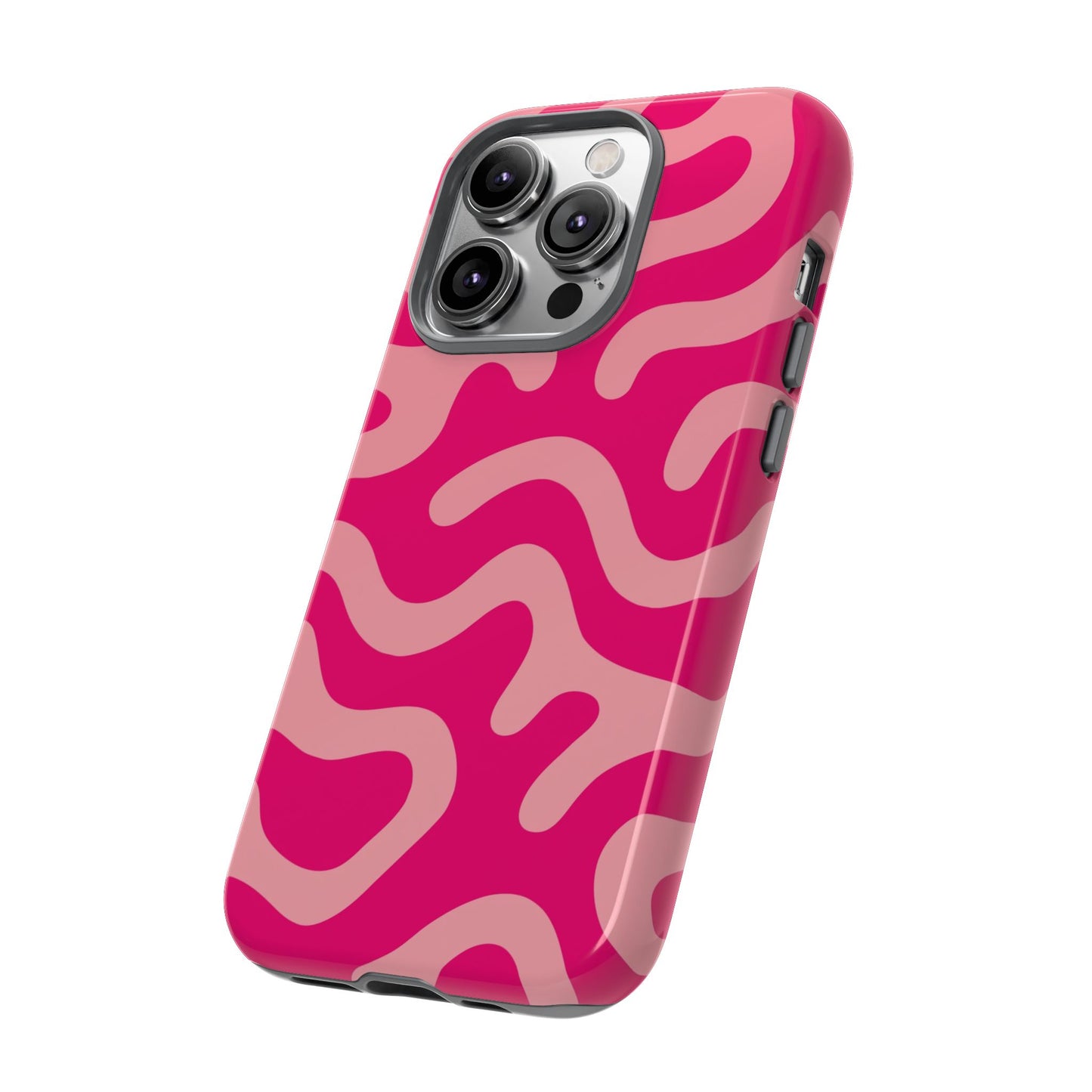 pink squiggle tough phone case