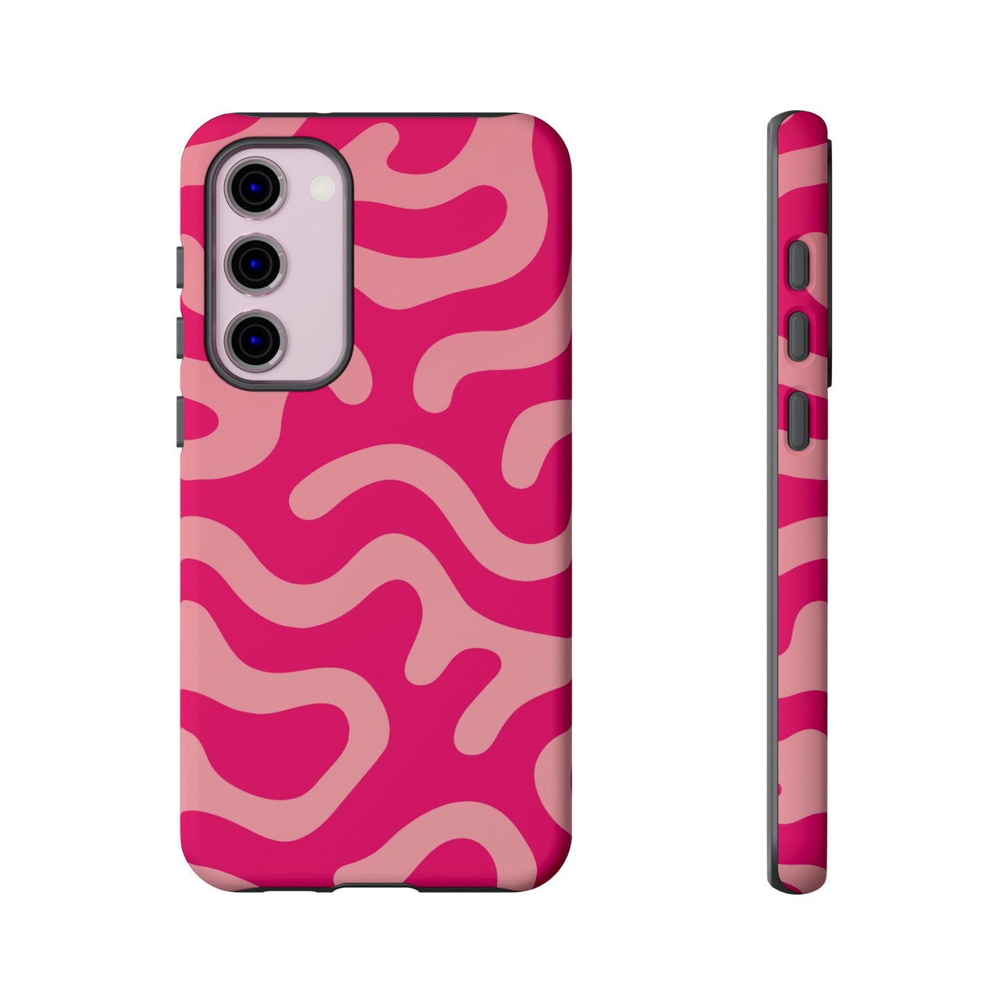 pink squiggle tough phone case