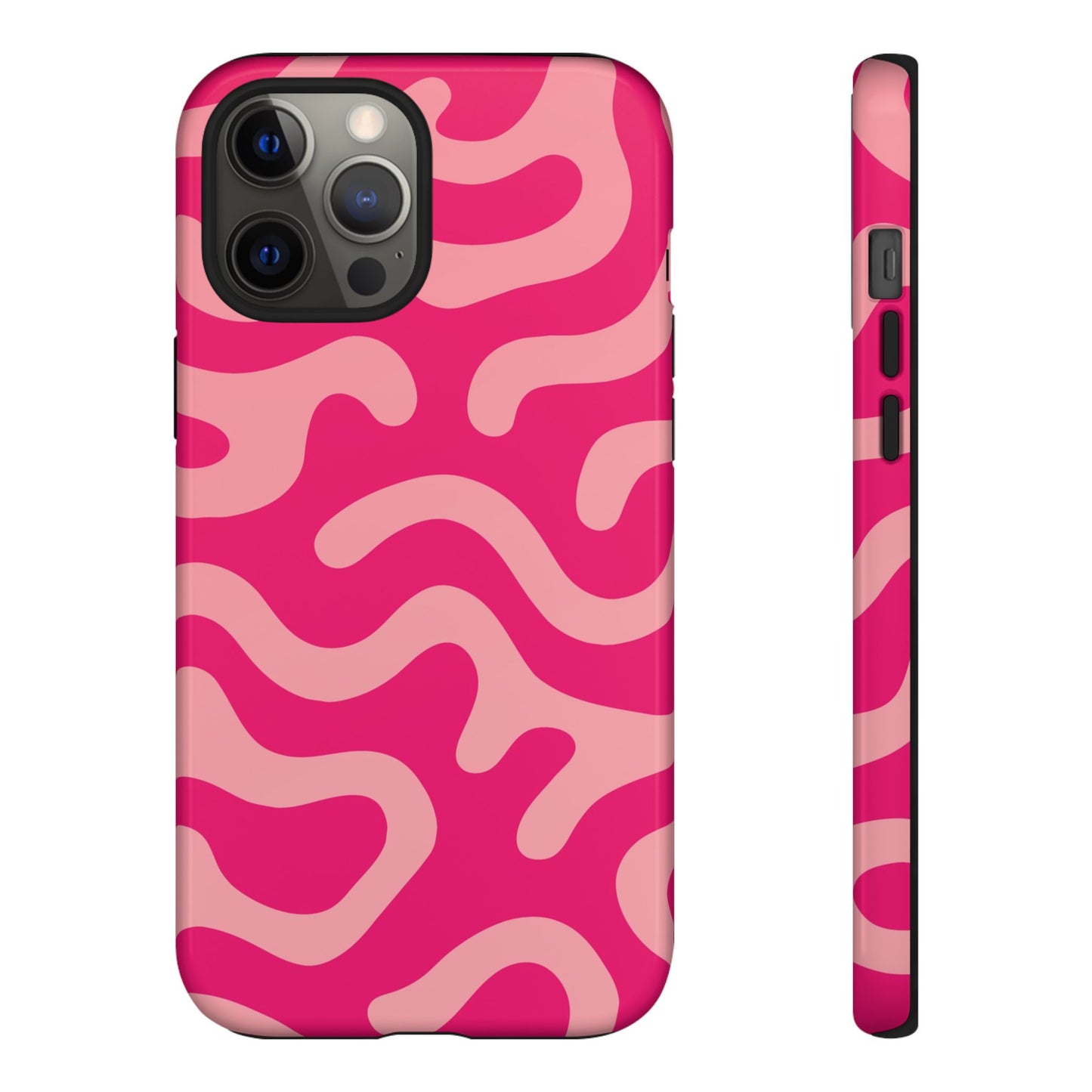pink squiggle tough phone case