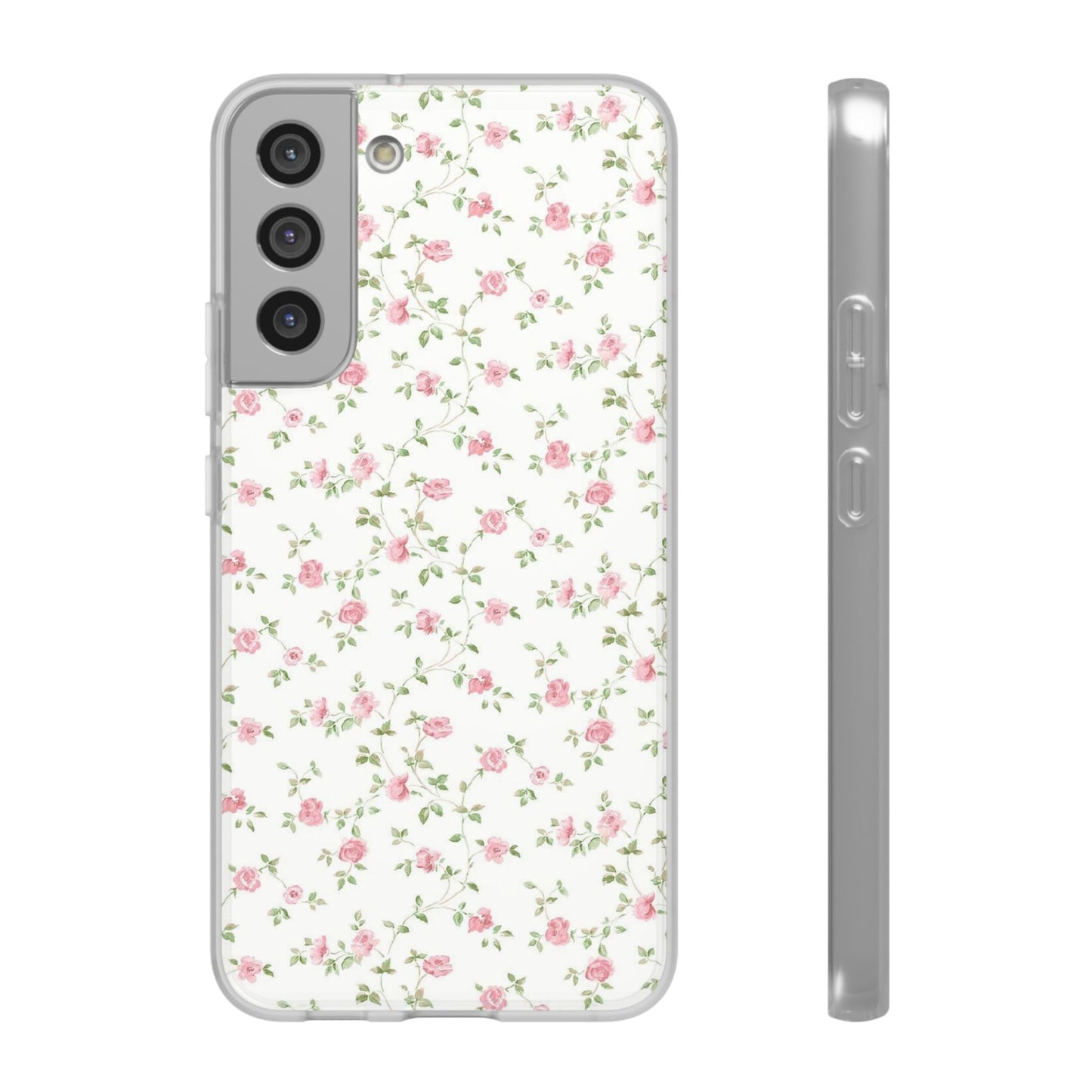 spring pink floral flexi phone case