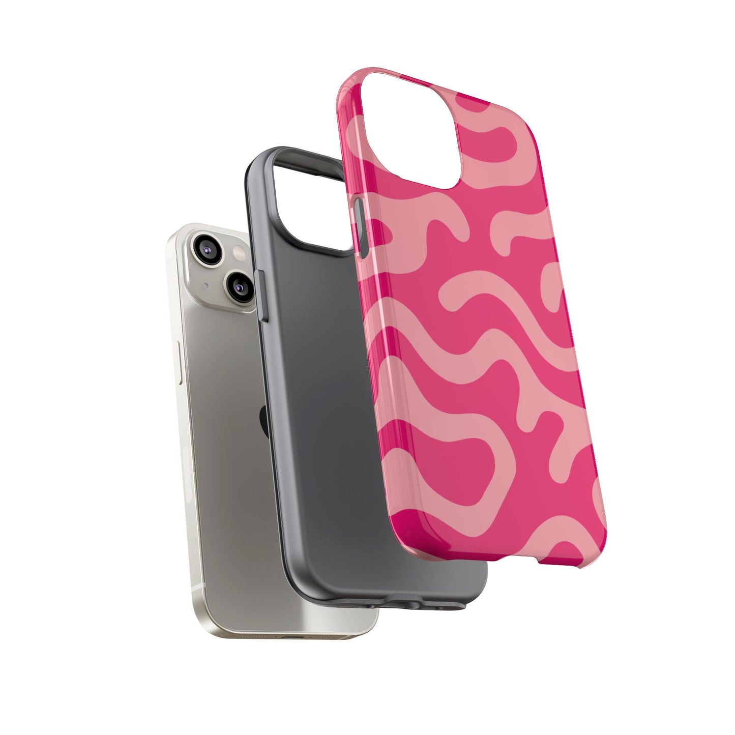pink squiggle tough phone case