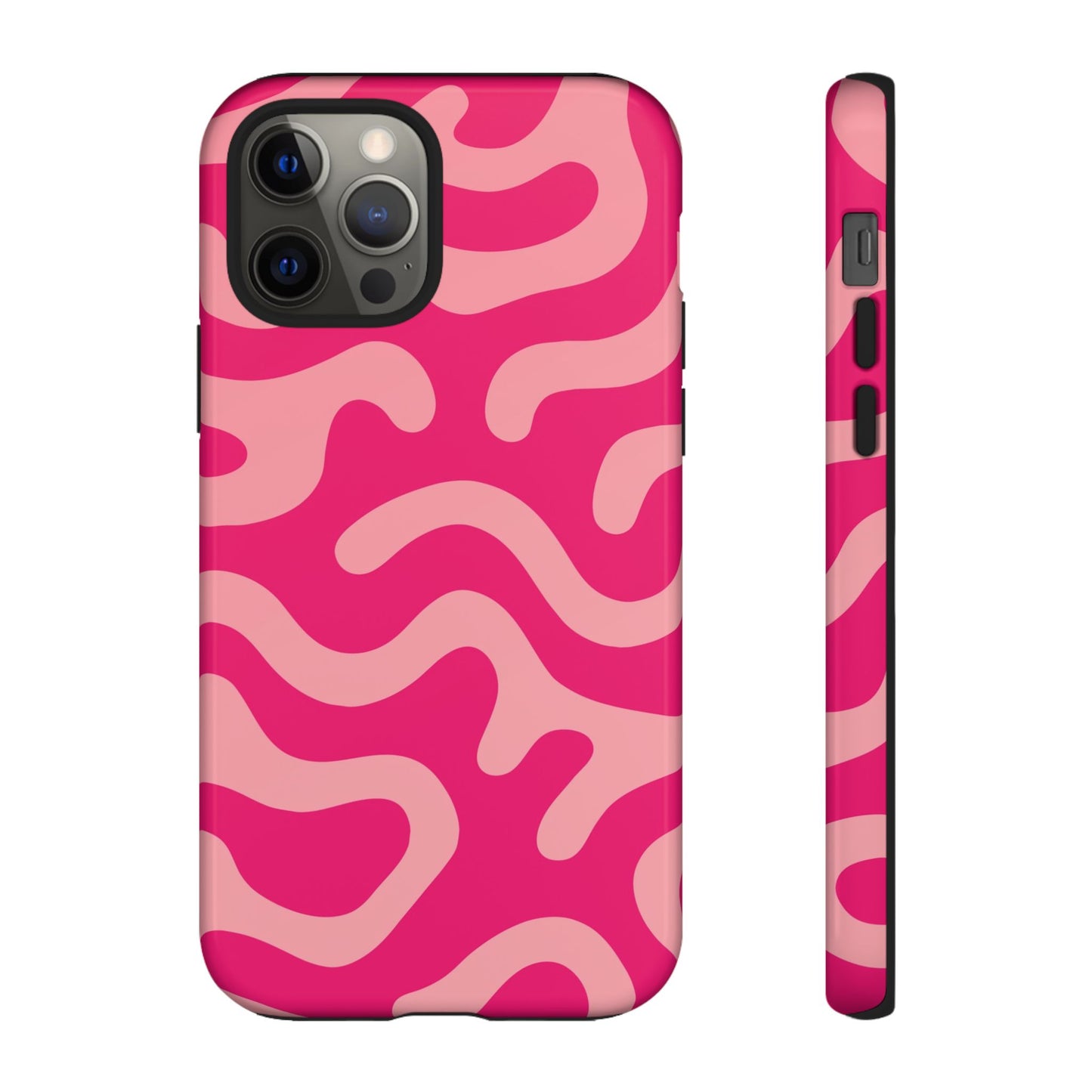 pink squiggle tough phone case