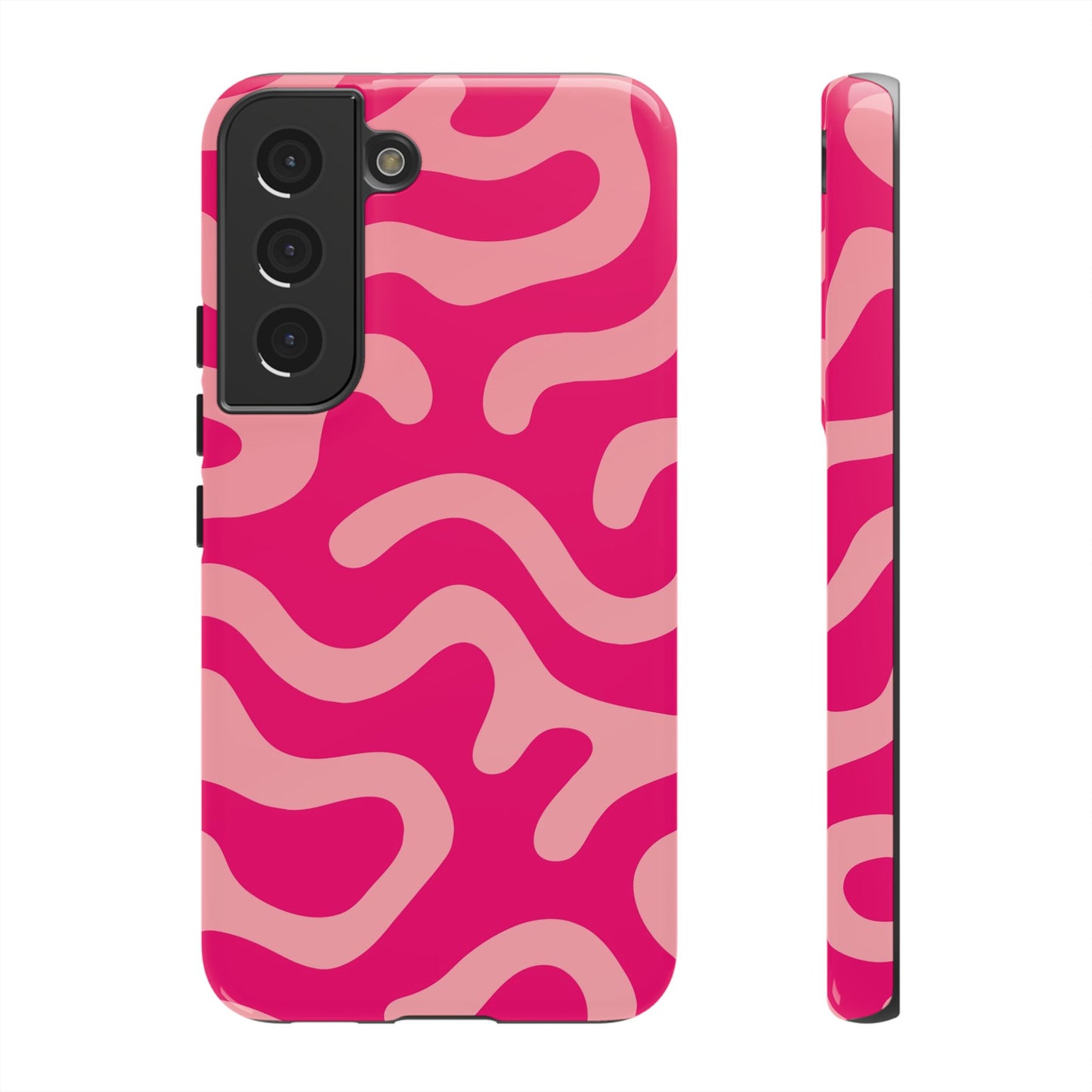pink squiggle tough phone case