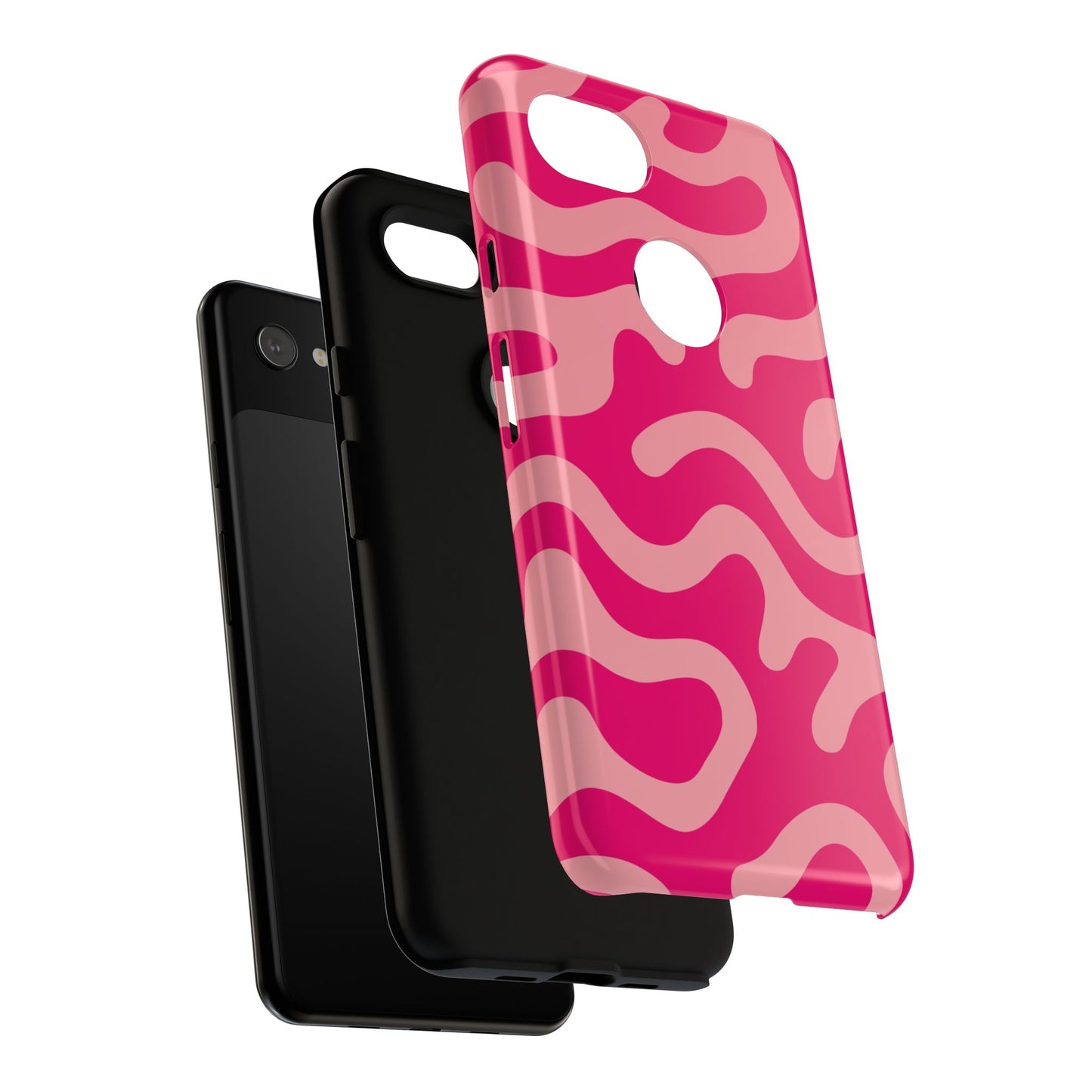 pink squiggle tough phone case