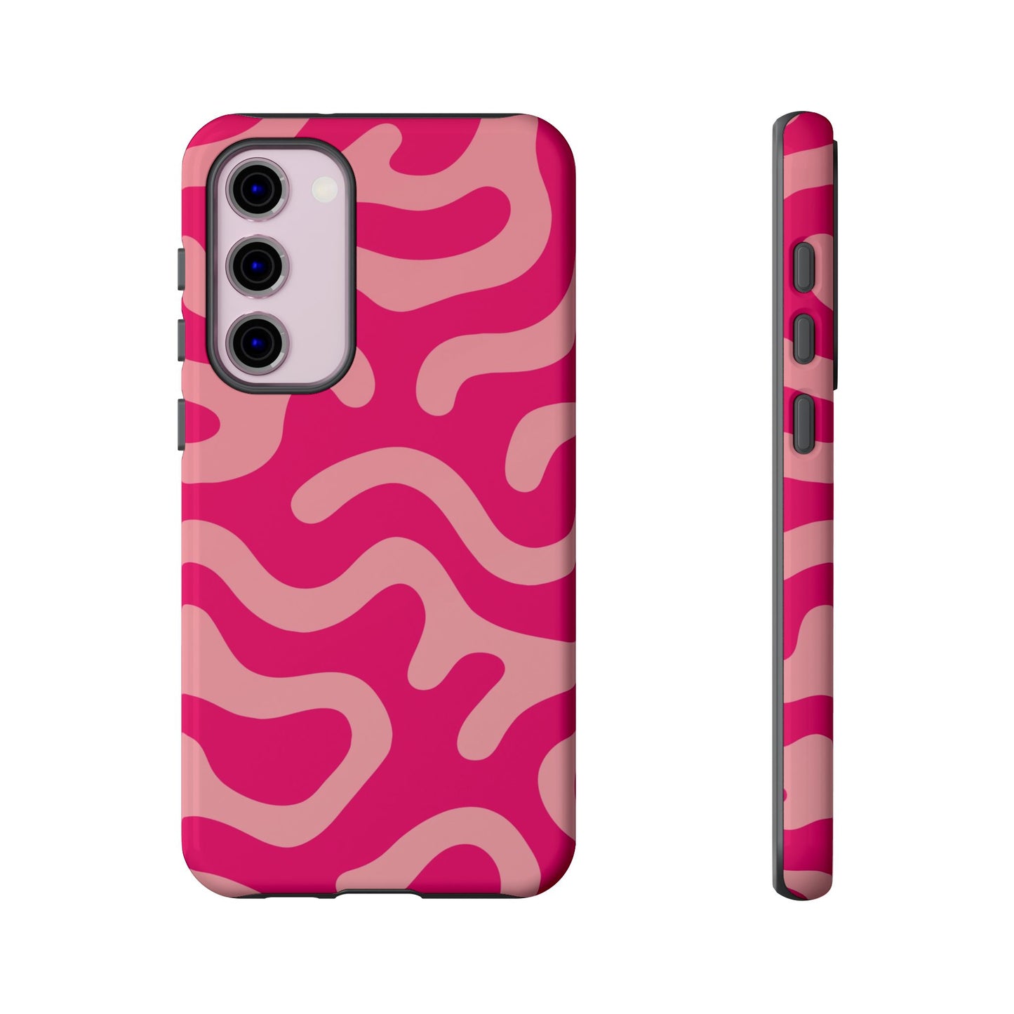 pink squiggle tough phone case