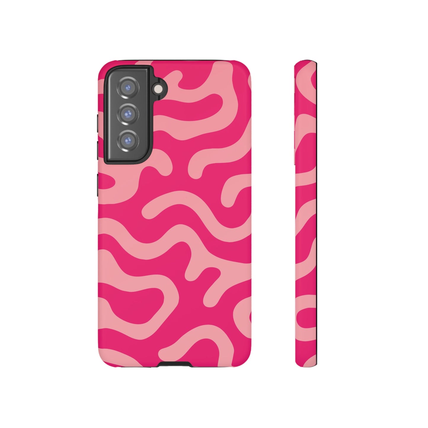 pink squiggle tough phone case