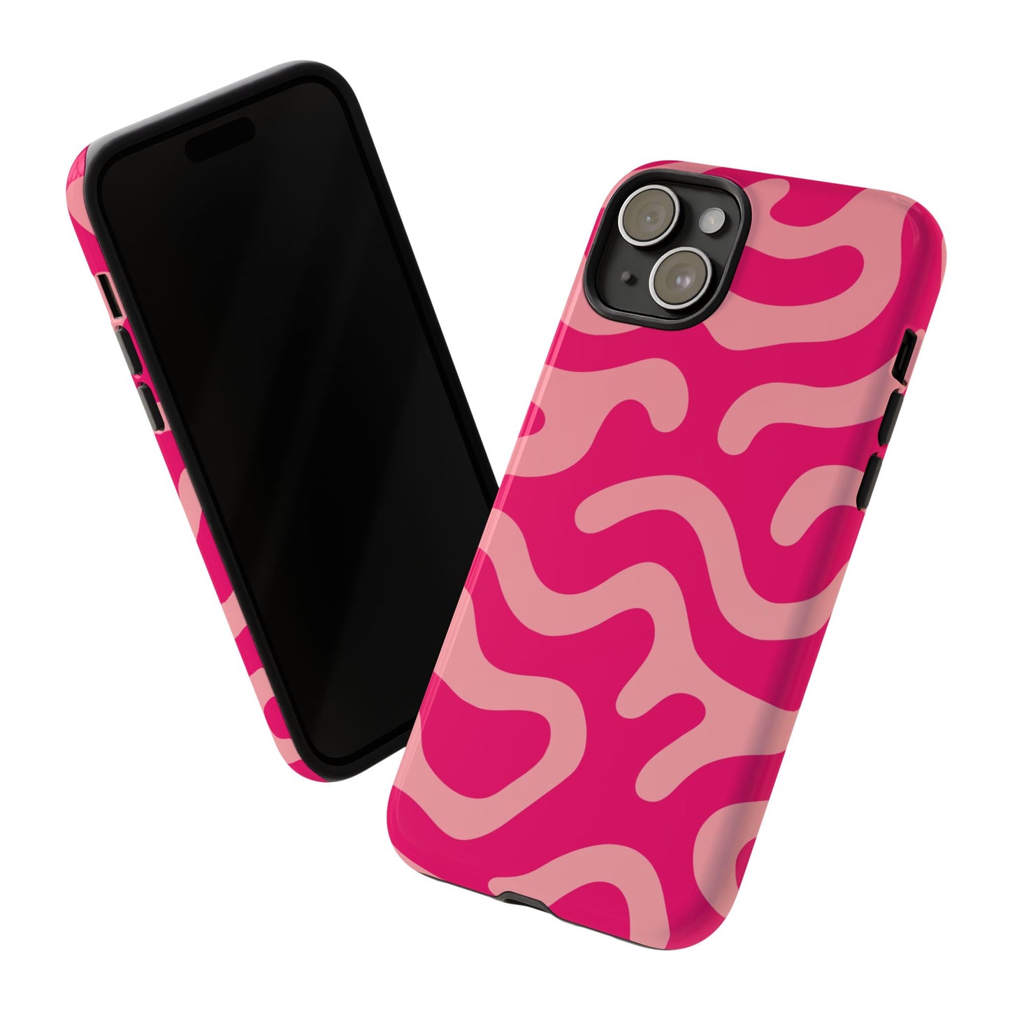 pink squiggle tough phone case