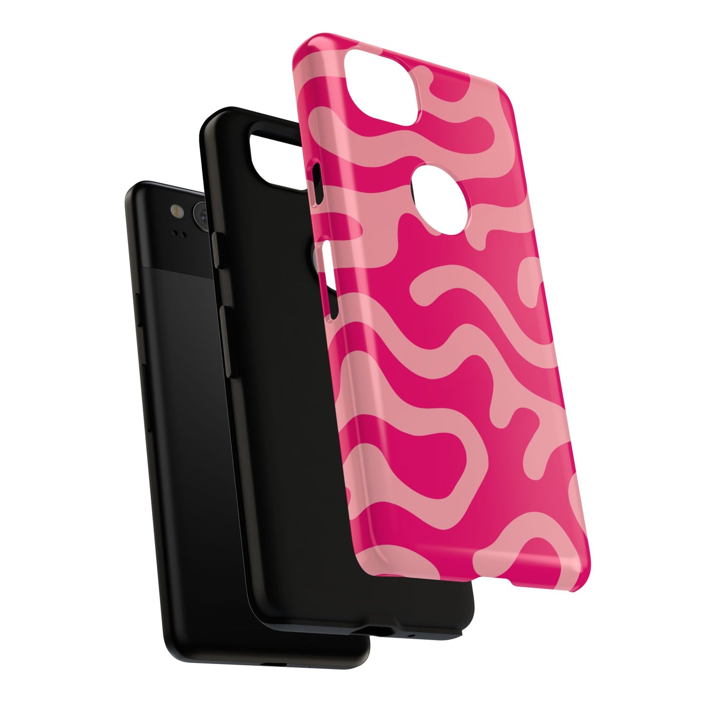 pink squiggle tough phone case