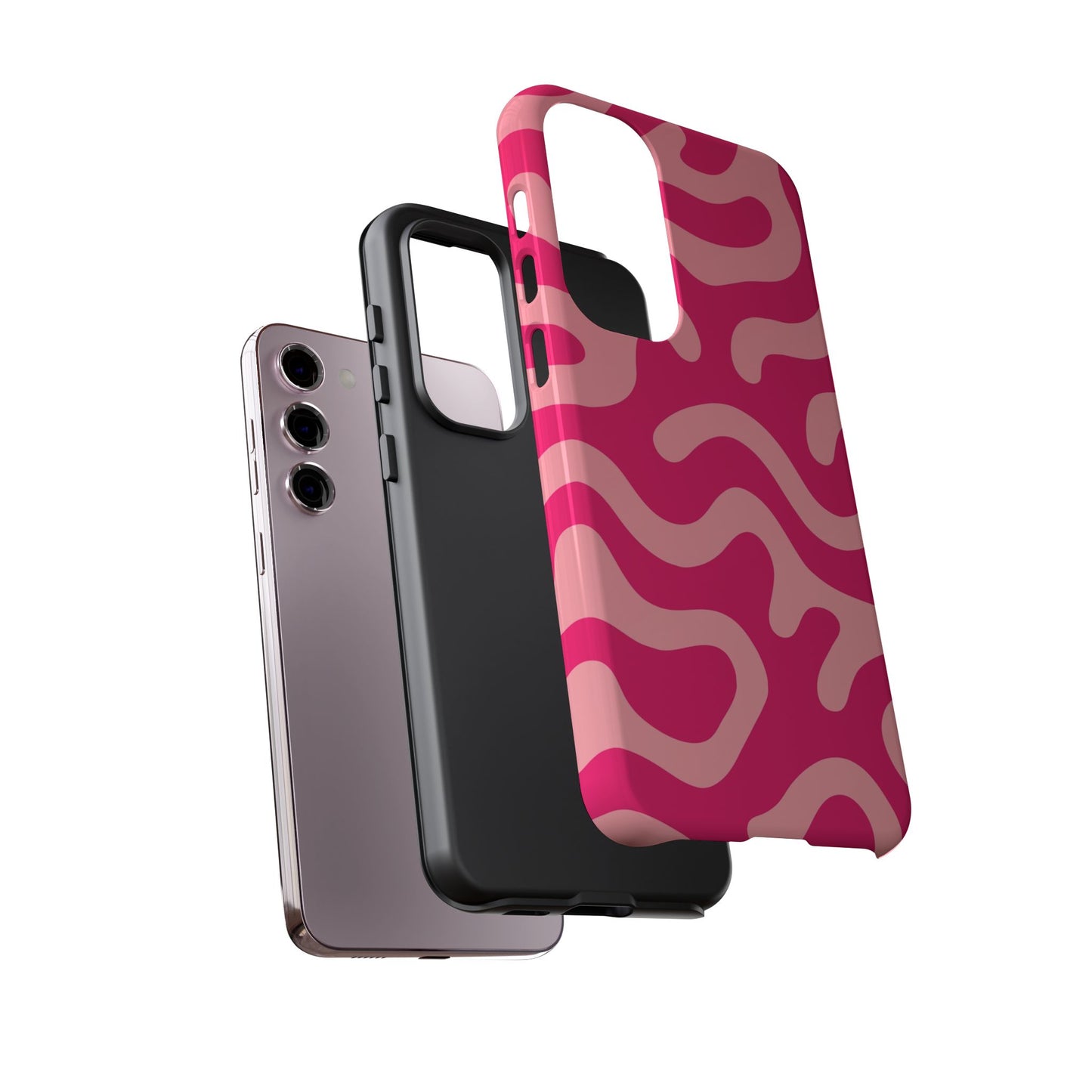 pink squiggle tough phone case